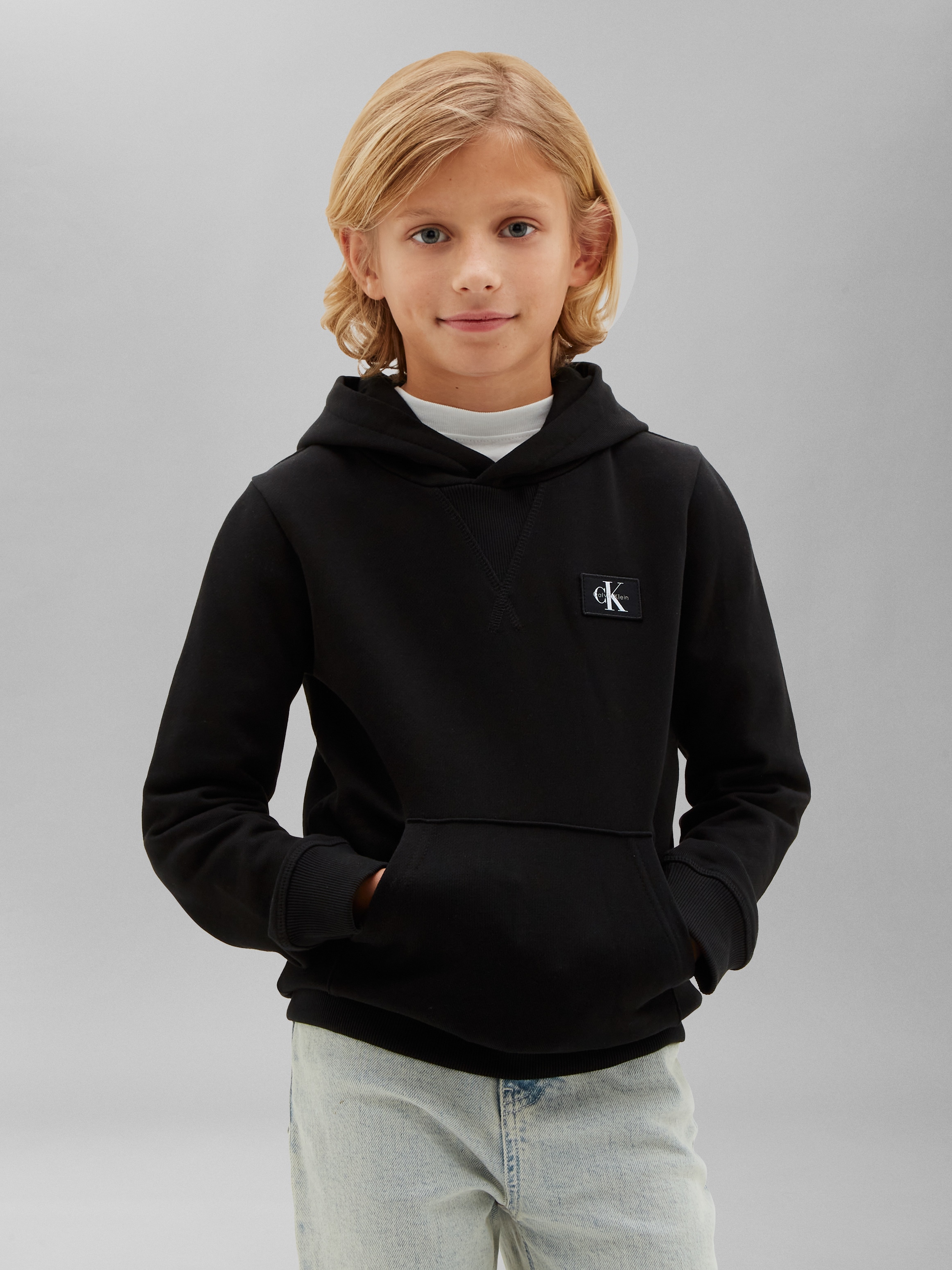 Image of Calvin Klein Kapuzensweatshirt "TERRY CK WOVEN LABEL HOODIE", Regular fit mit Kapuze
