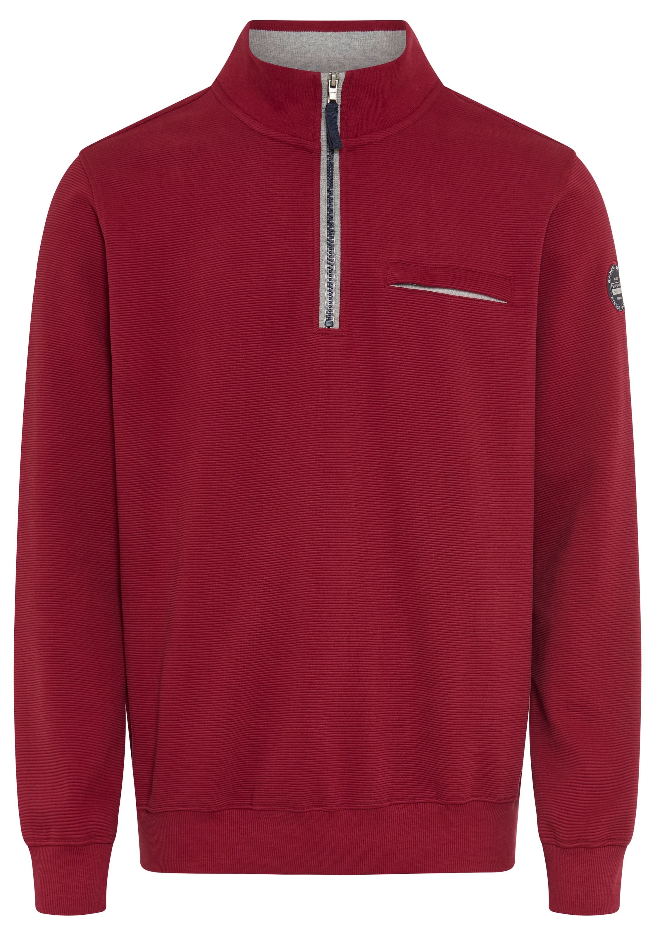 Man's World Sweat-shirt »- Sportiv gepflegte Optik für Alltag und Freizeit«, Tissu supérieur côtelé, poche zippée, accents contrastés

