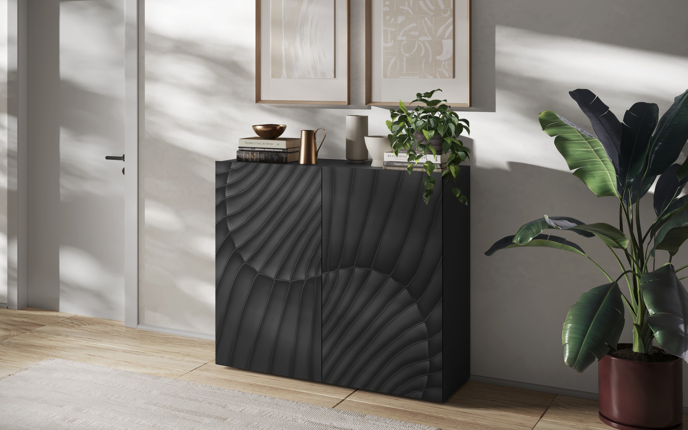 Image of GOODproduct Highboard "Snake, Kommode, Anrichte, Stauraummöbel, Höhe 123 cm, Breite 121 cm" moderne Wohnmöbel, 2 Türen, viel Stauraum, stilvoll und funktional