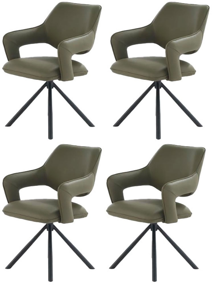 Image of Jockenhöfer Gruppe Esszimmerstuhl "Lambert" (Set) 4 Stk.4-Fuss-Stuhl, Drehfunktion (360), Lederoptik, bis 150 kg belastbar