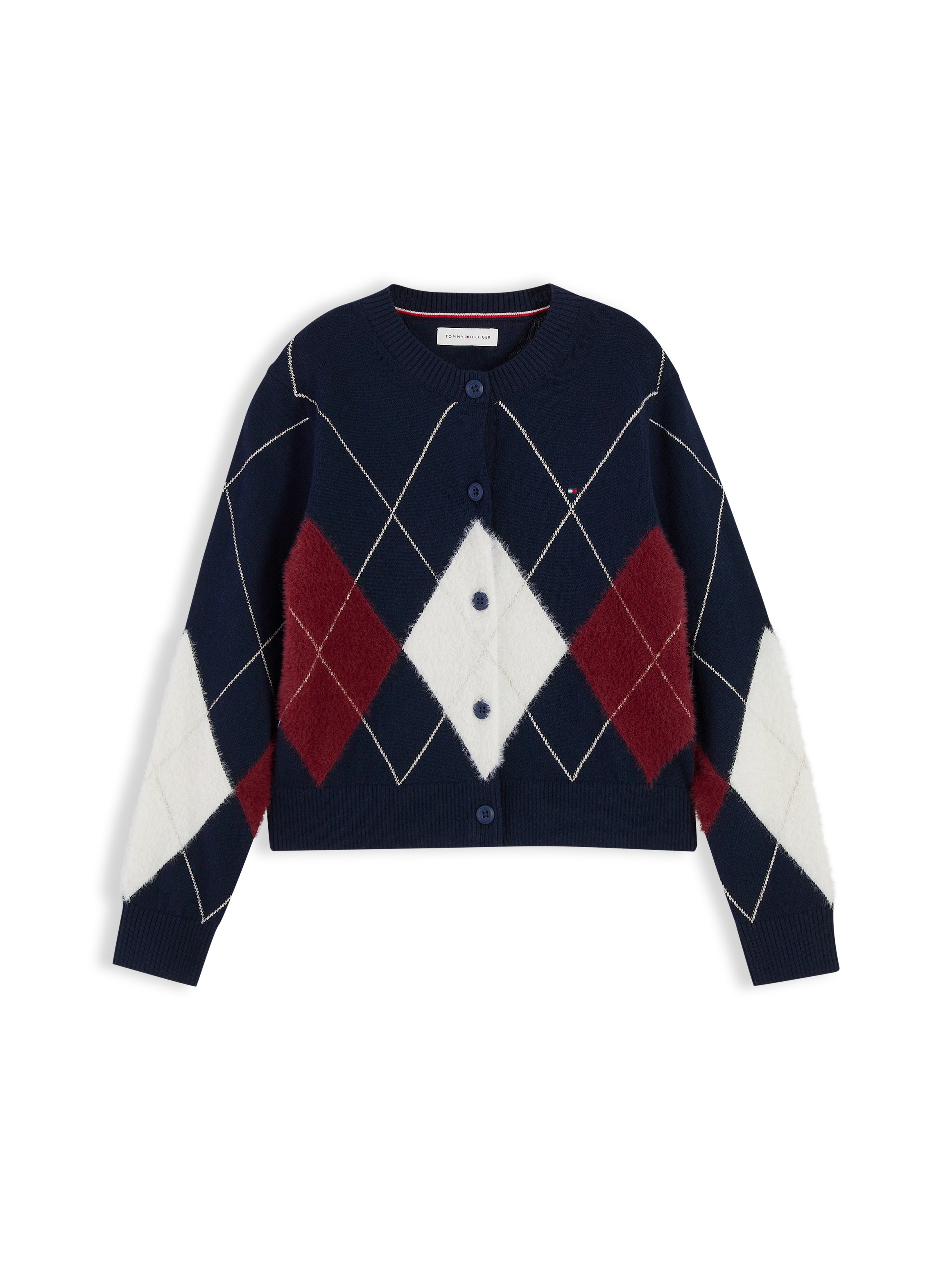 Tommy Hilfiger Veste en tricot avec laine, coupe régulière, enfants jusqu'à 16 ans