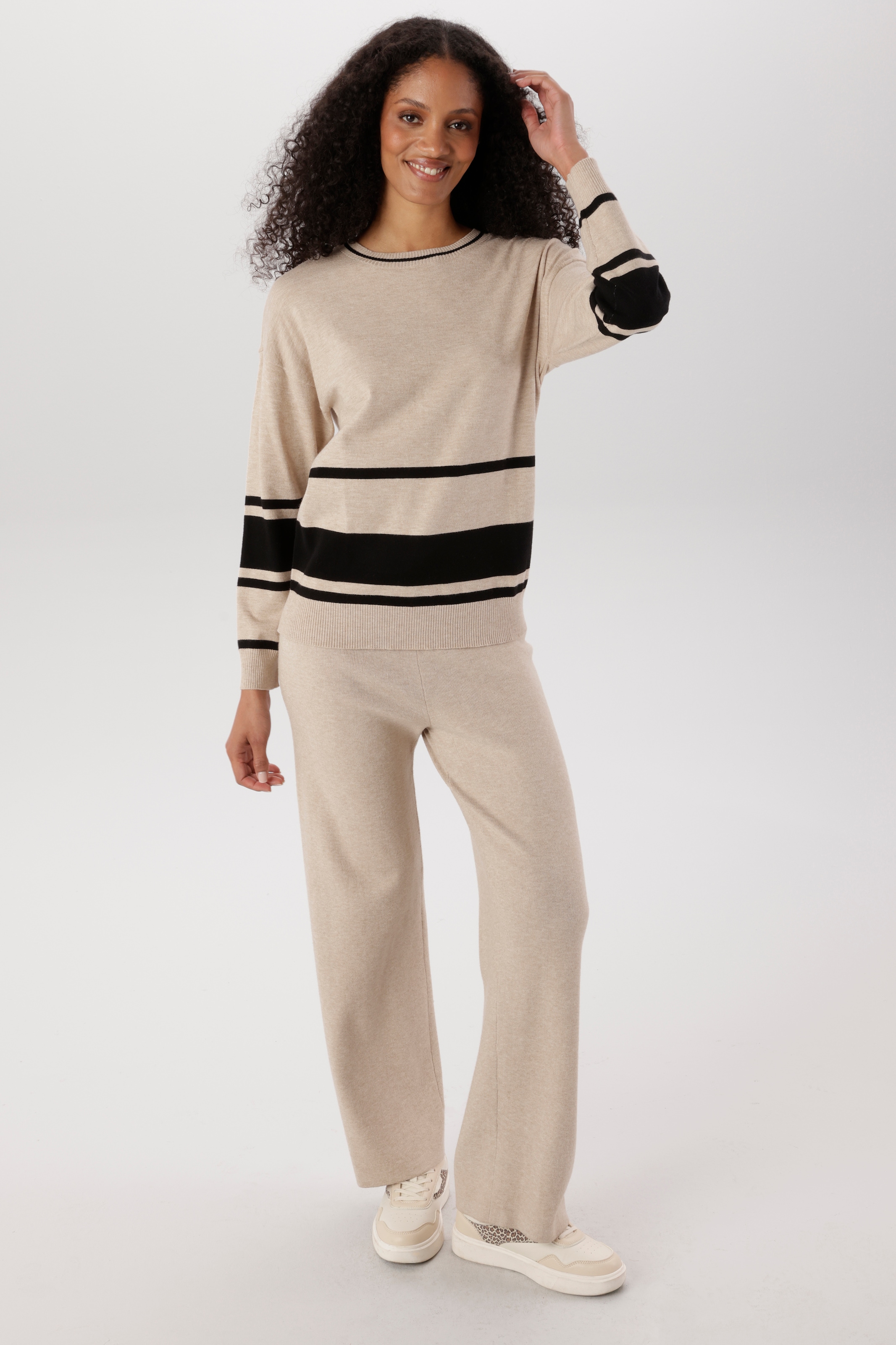 Aniston SELECTED Pull en tricot combinaison de rayures larges et étroites - NOUVELLE COLLECTION