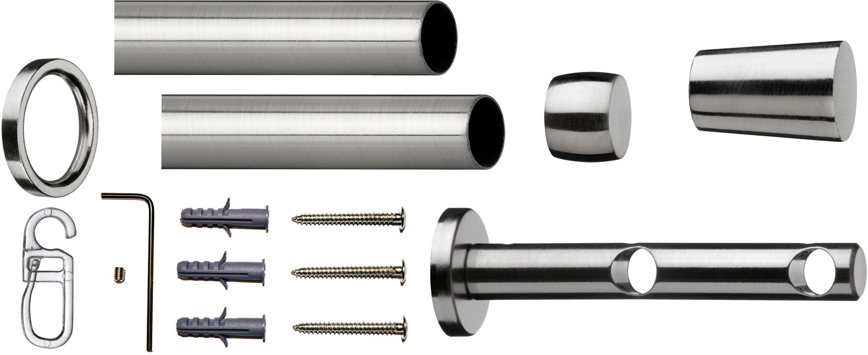 indeko Gardinenstange »Granada«, 2 läufig-läufig, Fixmass, Komplett-Set inkl. Ringen und Montagematerial
