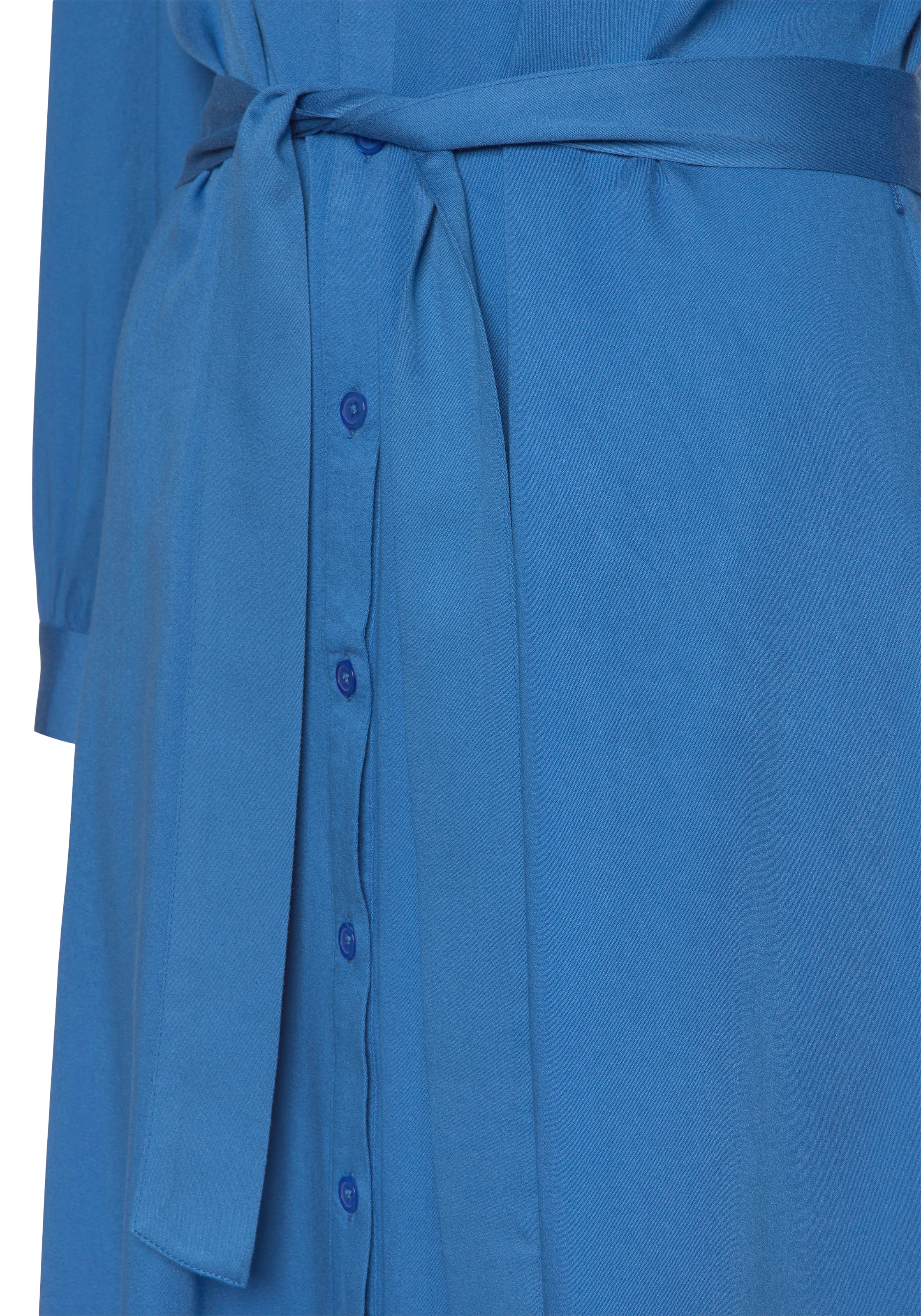 LASCANA Hemdblusenkleid, (mit Bindegürtel), in lockerer Passform, elegantes Sommerkleid, Midikleid