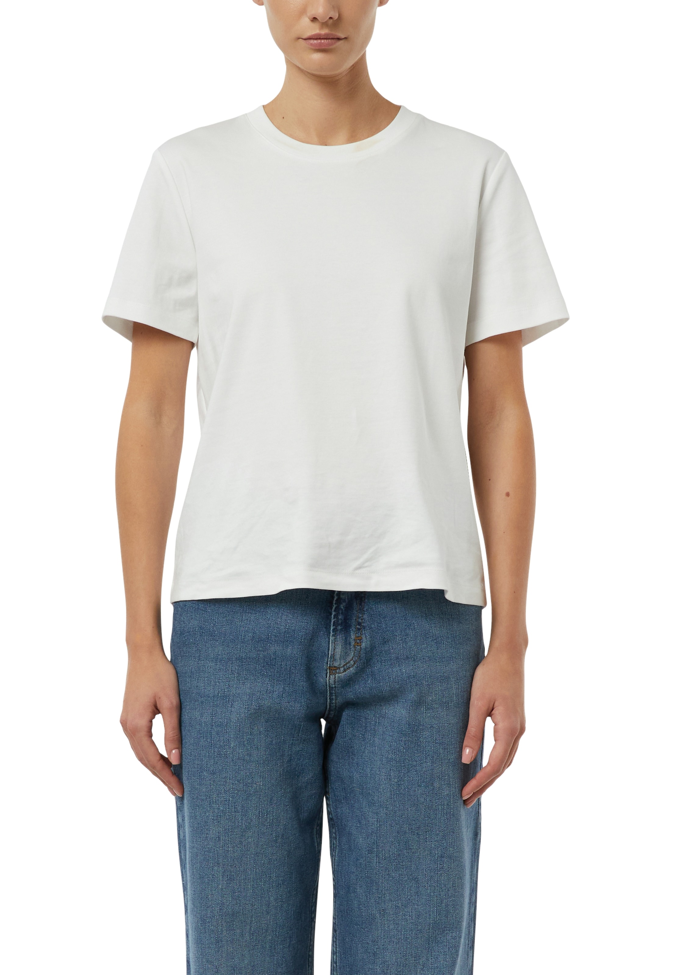Image of Comma T-Shirt unifarben, aus reiner Baumwolle