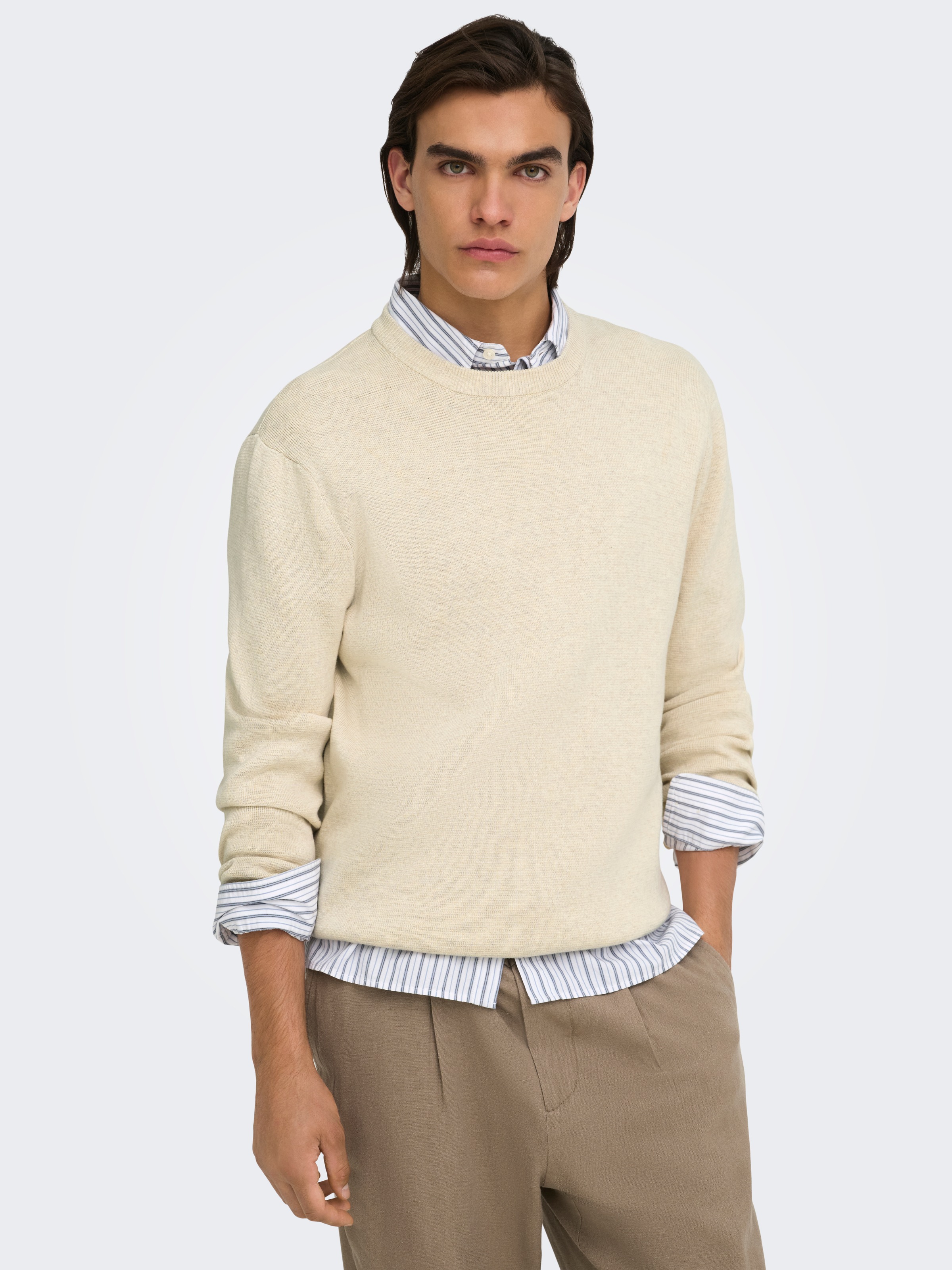 ONLY & SONS Strickpullover »ONSTING RLX CREW NECK KNIT NOOS« Baumwolle, relaxed fit