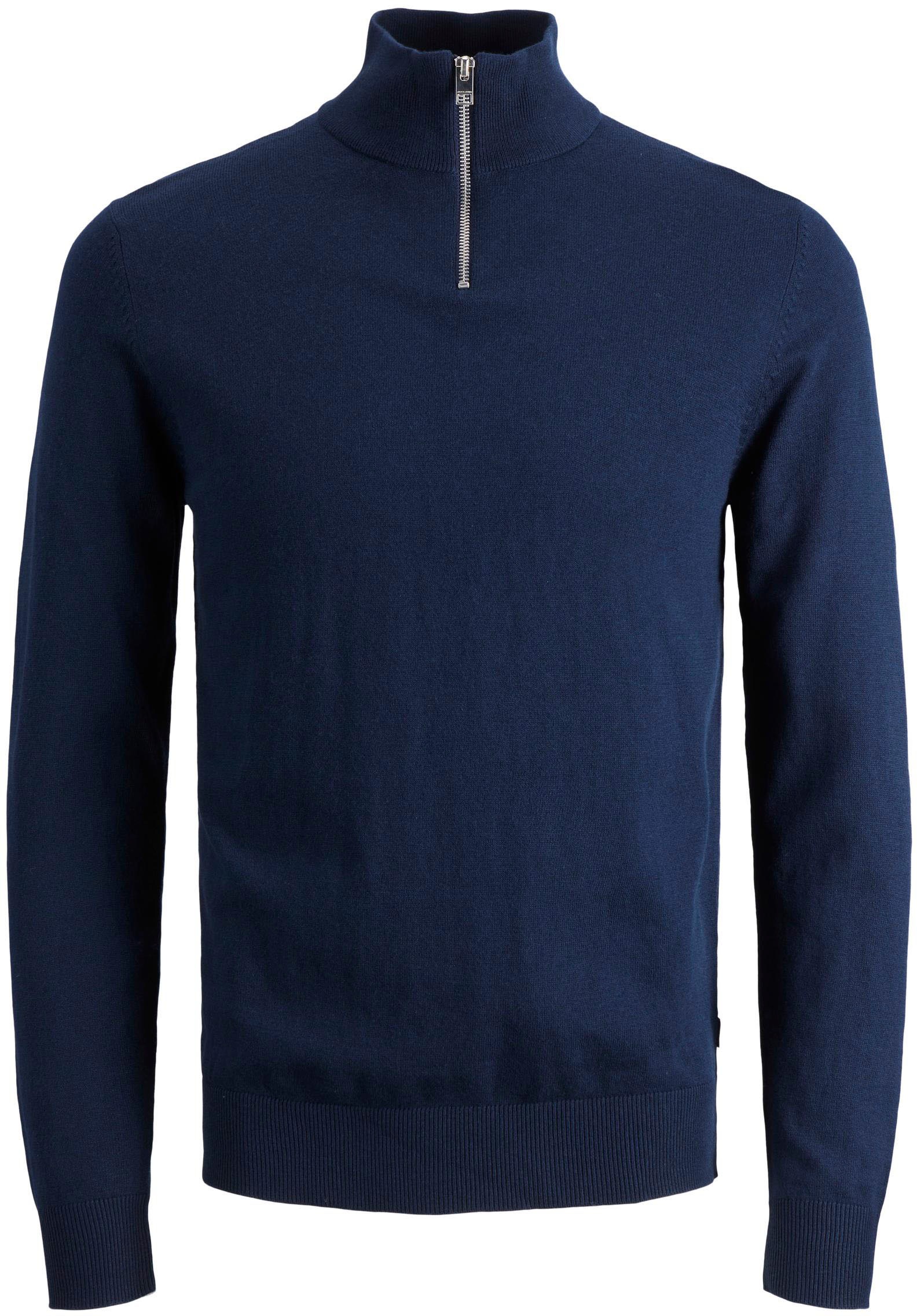 Jack & Jones Strickpullover »EMIL KNIT HALF ZIP«, mit kurzem Reissverschluss im Troyer-Look