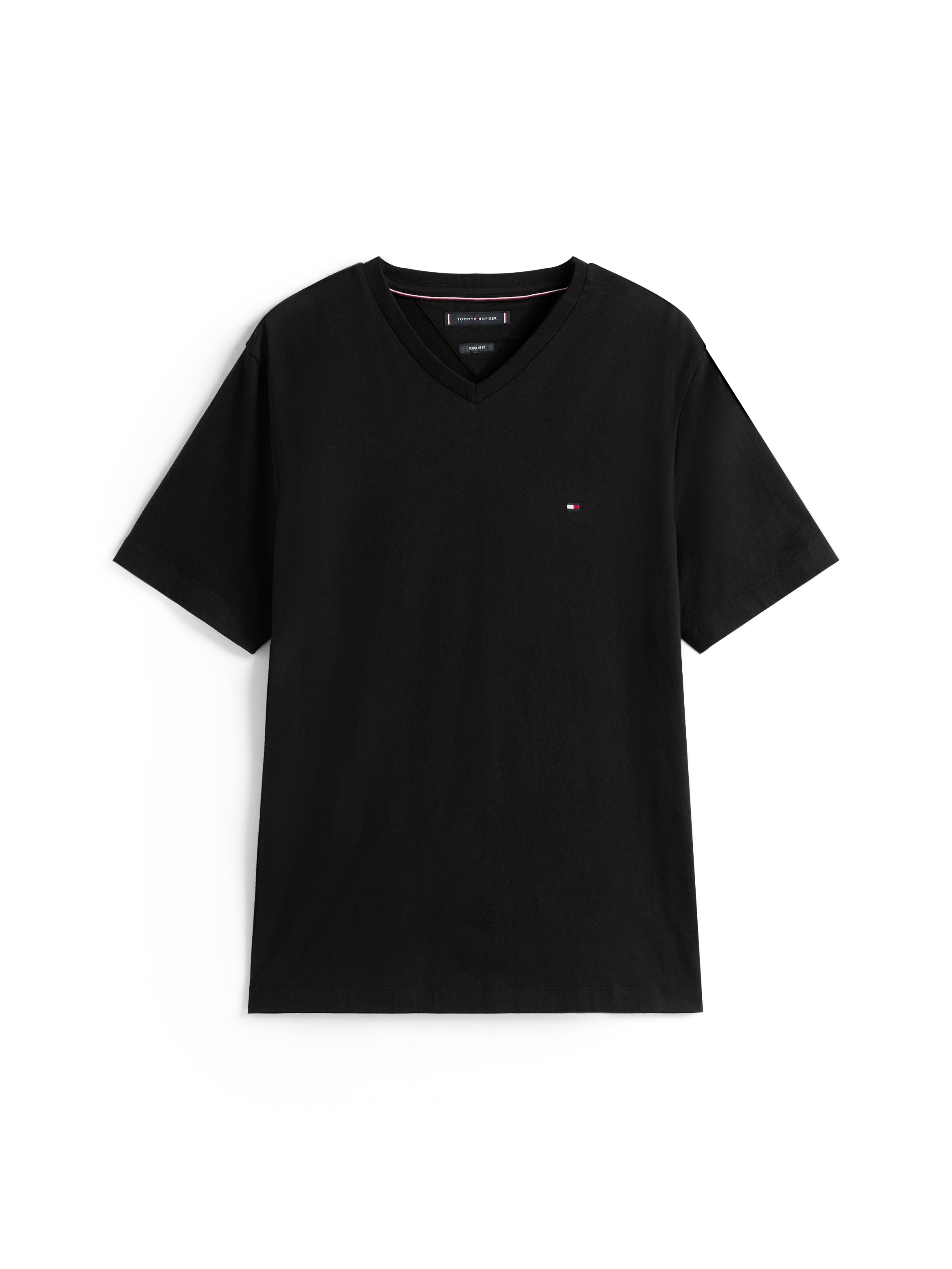Tommy Hilfiger T-shirt en V »ESSENTIAL V-NECK TEE mit V-Ausschnitt und Markenlabel« unifarben, casual, regular fit, Baumwolle, V-Ausschnitt