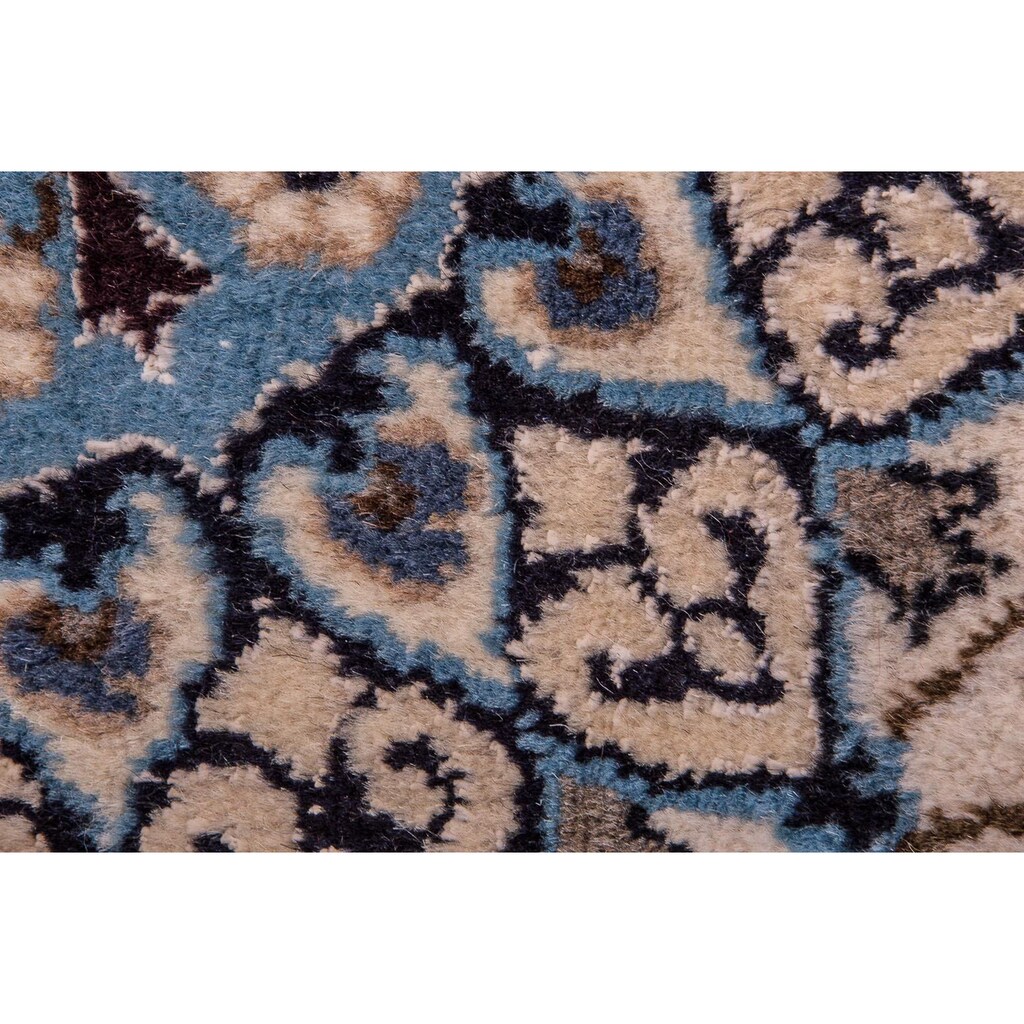 morgenland Wollteppich »Nain 9la Teppich handgeknüpft blau«, rechteckig