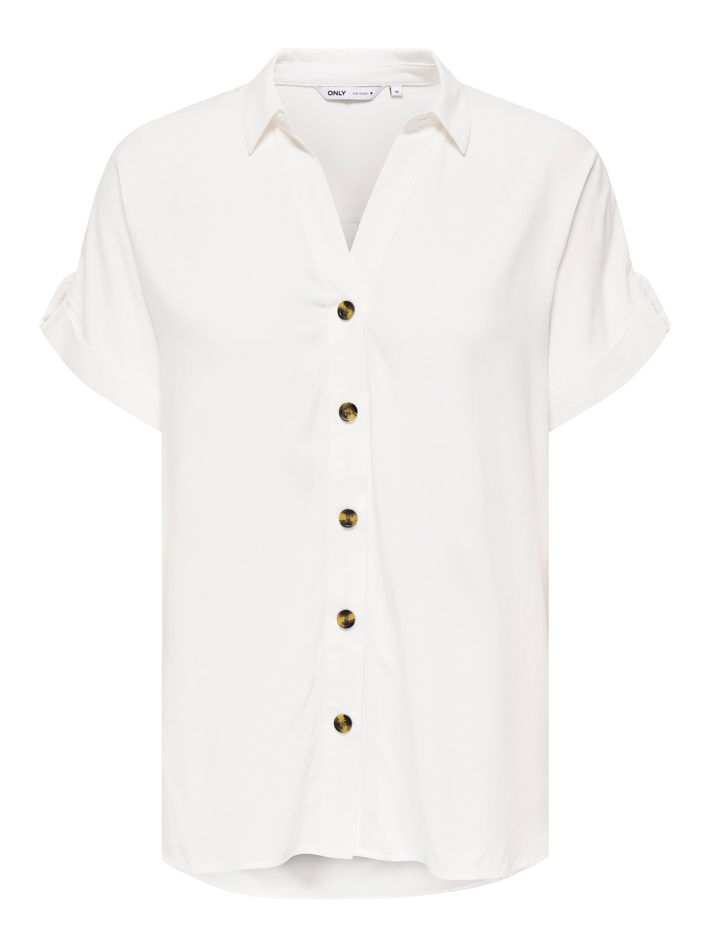ONLY Blouse à manches courtes »ONLYASMIN SHIRT S/S WVN NOOS« Viscose, légèrement plus long à l’arrière