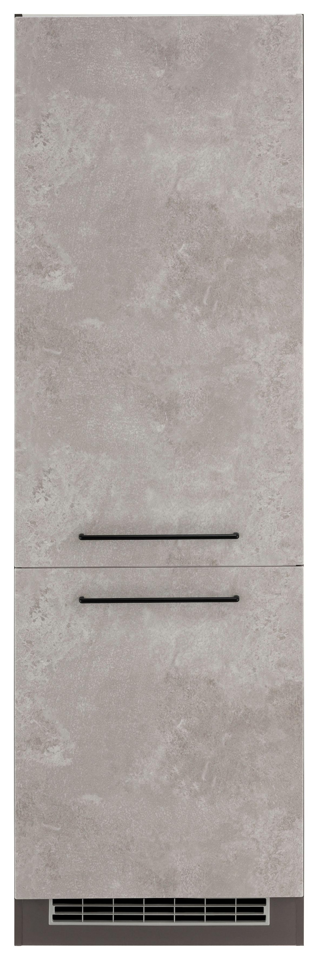 KOCHSTATION Kühlumbauschrank »KS-Tulsa«, 60 cm breit, 200 cm hoch, 2 Türen, schwarzer Metallgriff, MDF Front