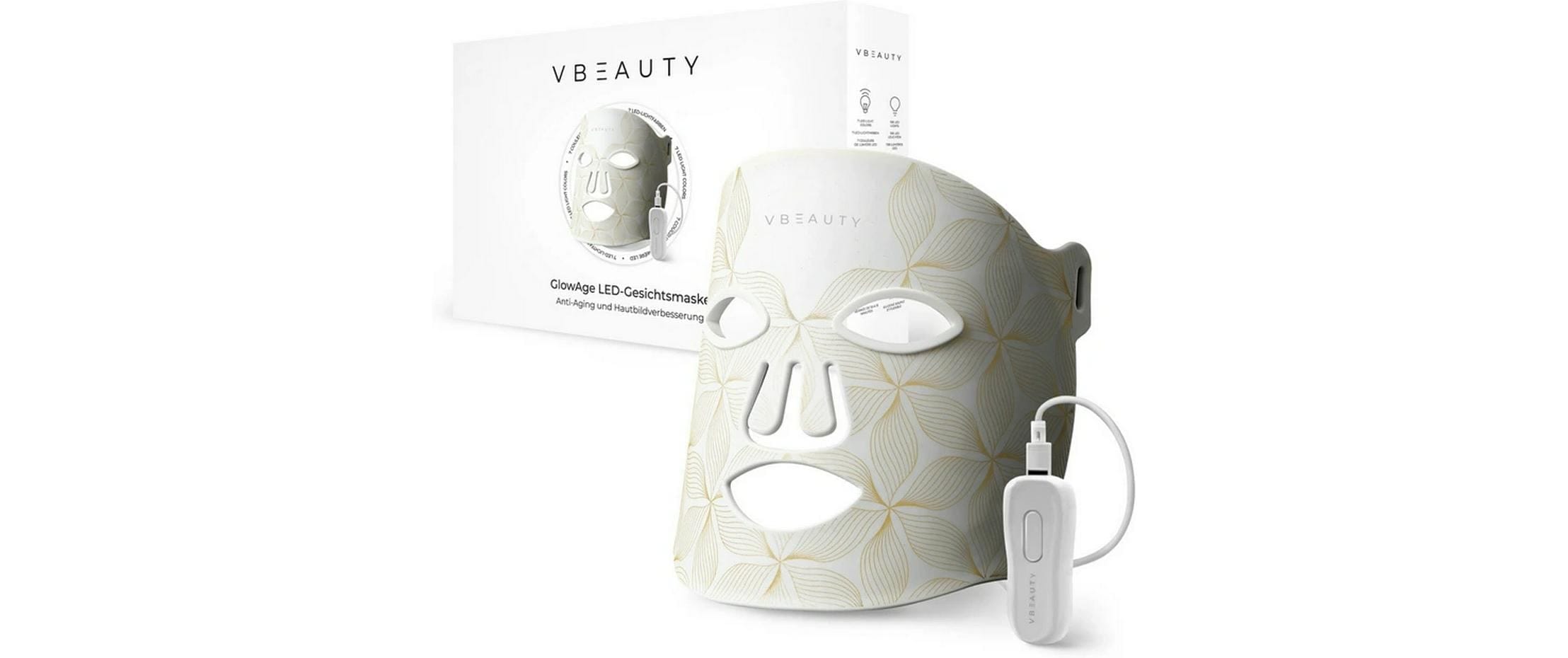   LED-Gesichtsmaske »VBEAUTY GlowAge LED« Sieben verschiedene LED-Lichtfarben für massgeschneiderte Hautpflege