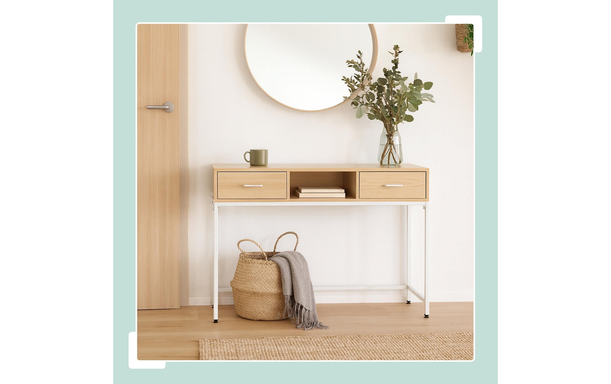 relaxdays Konsolentisch »80 x 120 x 40 cm« Schmaler Flurtisch mit Schubladen und offenem Fach
