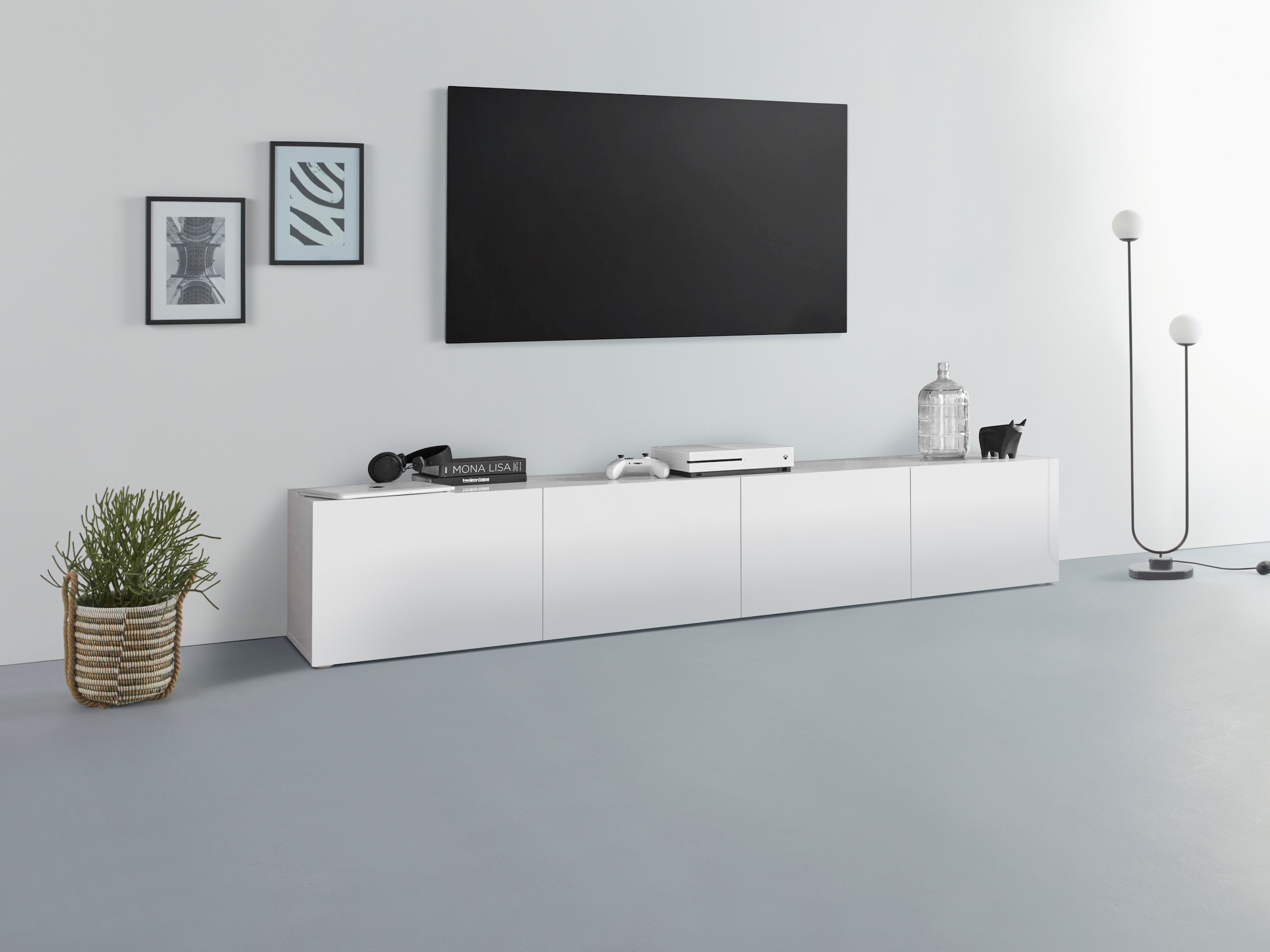 Image of borchardt Möbel Lowboard "Sophia, TV-Schrank mit 4 Türen, hängend oder stehend" Breite 200 cm mit 4 Türen, stehend und hängend