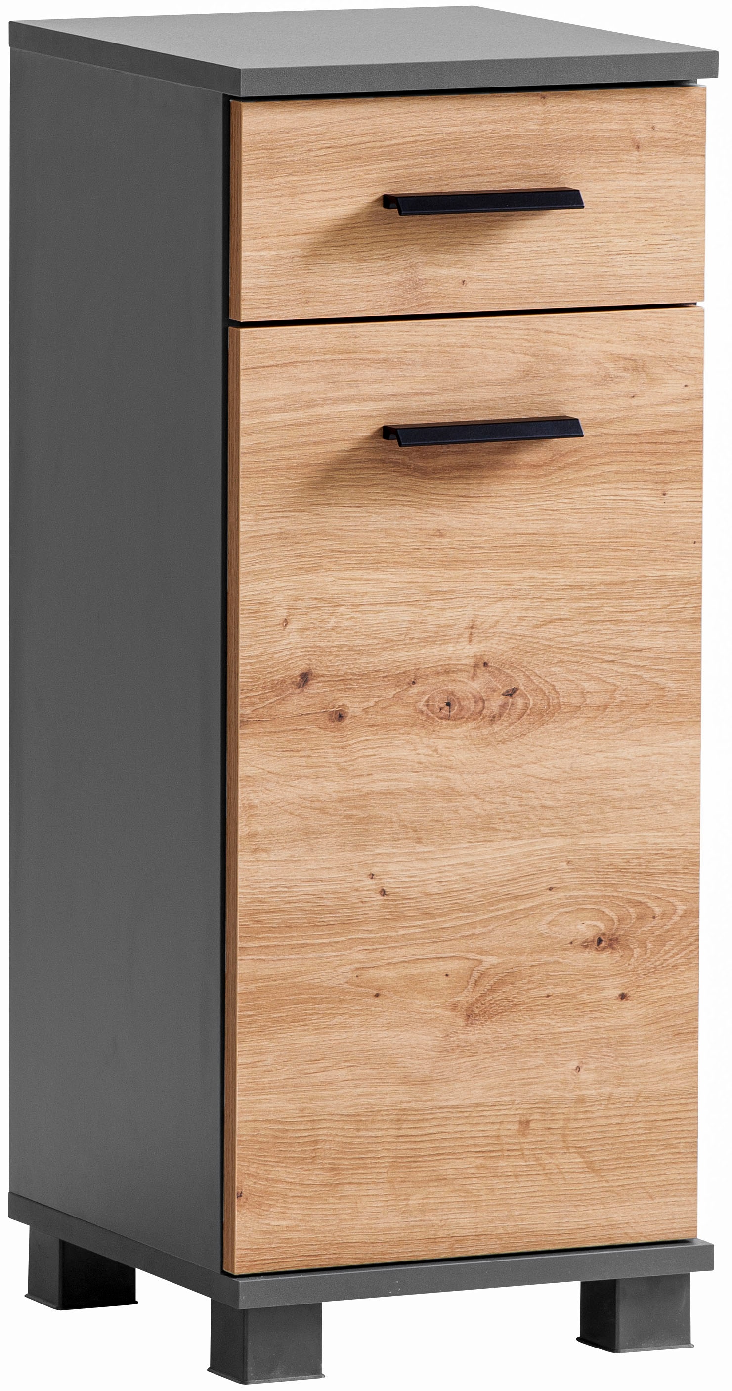welltime Seitenschrank »Palermo, Breite 30 cm«, Wechselbarer Türanschlag, Metallbeschläge