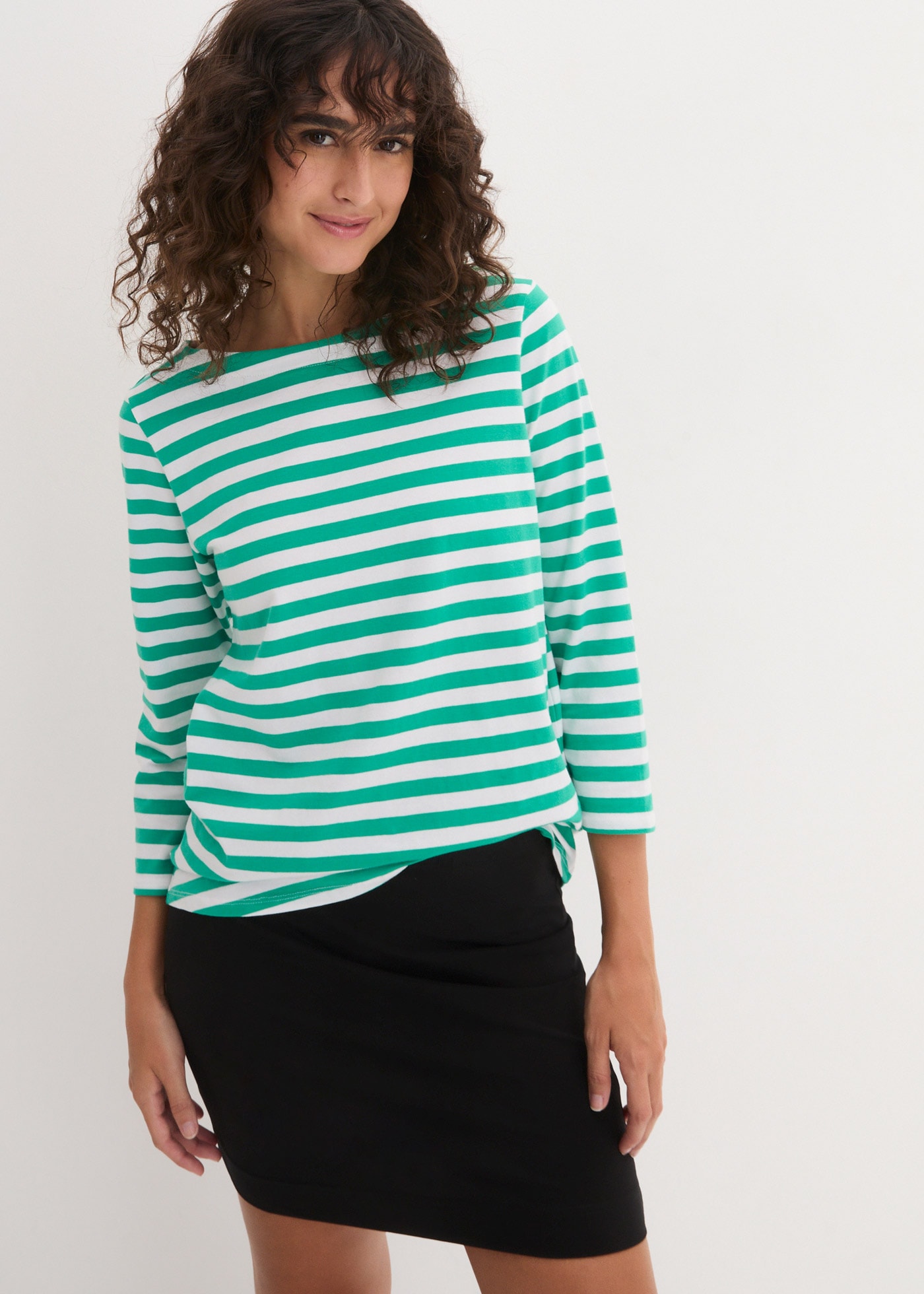 bonprix Jupe en jersey Packung, 2, 2 cuis aus Baumwolle und Elasthan, figurbetonte Passform, unifarben