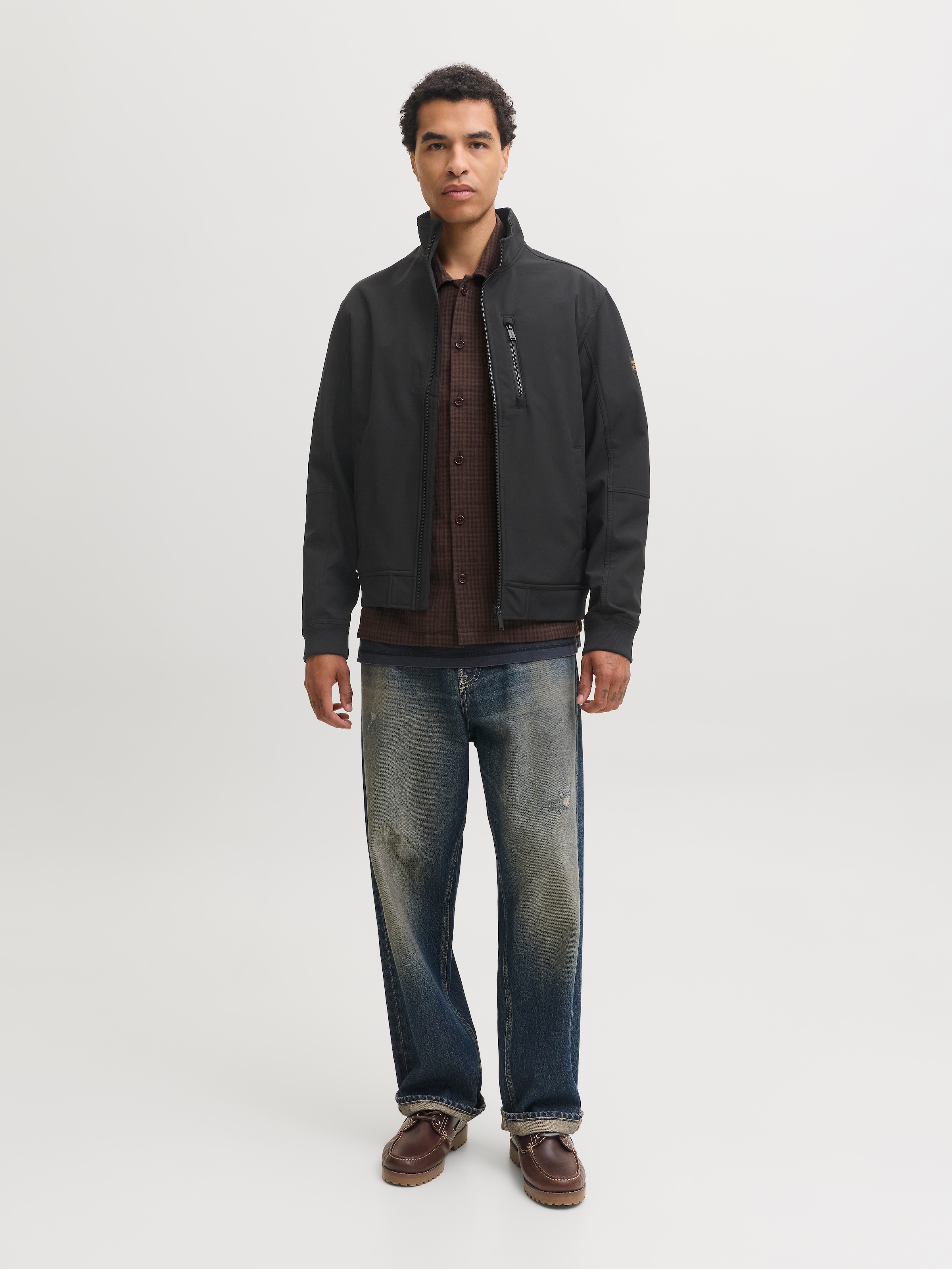 Jack & Jones Veste softshell »JJELIAM SOFTSHELL BOMBER NOOS« fibre synthétique, coupe régulière