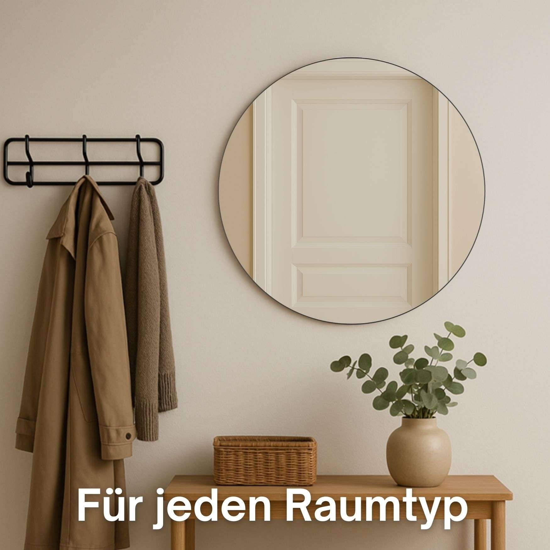 Loevschall Wandspiegel »Refine Wandspiegel rund – stilvoller Designspiegel mit edlem Rahmen,«, in mehreren Grössen & Farben für Bad, Schlafzimmer & Flur