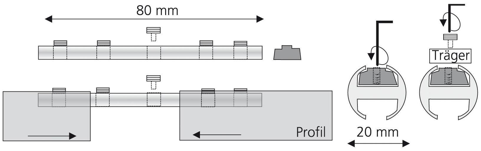 Liedeco Connecteur pour profils intérieurs Ø 20 mm