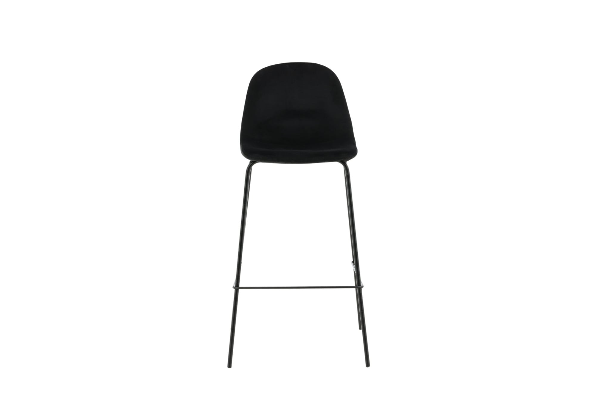 Venture Home Barhocker »Polar, 2er-Set Barhocker in Schwarz-Samt, luxuriös, 150 kg belastbar« 2 Stk. tlg. Tresenstuhl, weicher Bezug, schwarze Metallbeine, Fussstütze, edel