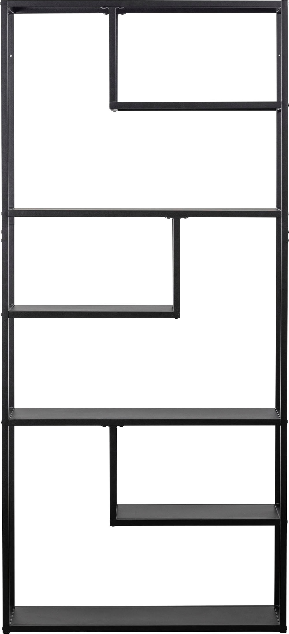WOOOD Bücherregal »Teun Metall pulverbeschichtet, H 188 x B 85 x T 35 cm« Tragkraft 30 kg pro Boden, Wandbefestigung, Pfleigleicht