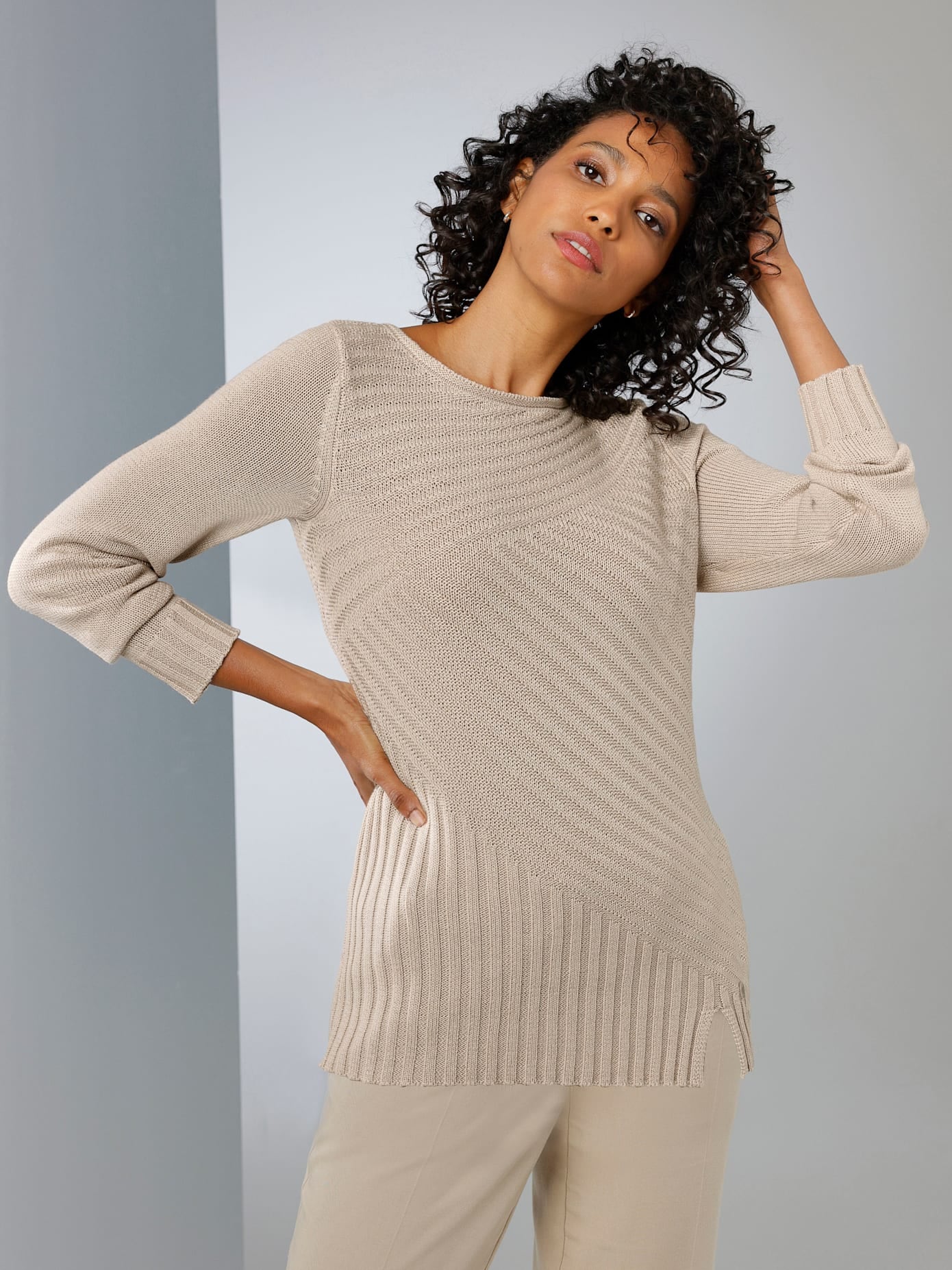 CREATION L PREMIUM Strickpullover "Lyocell-Baumwoll-Pullover"