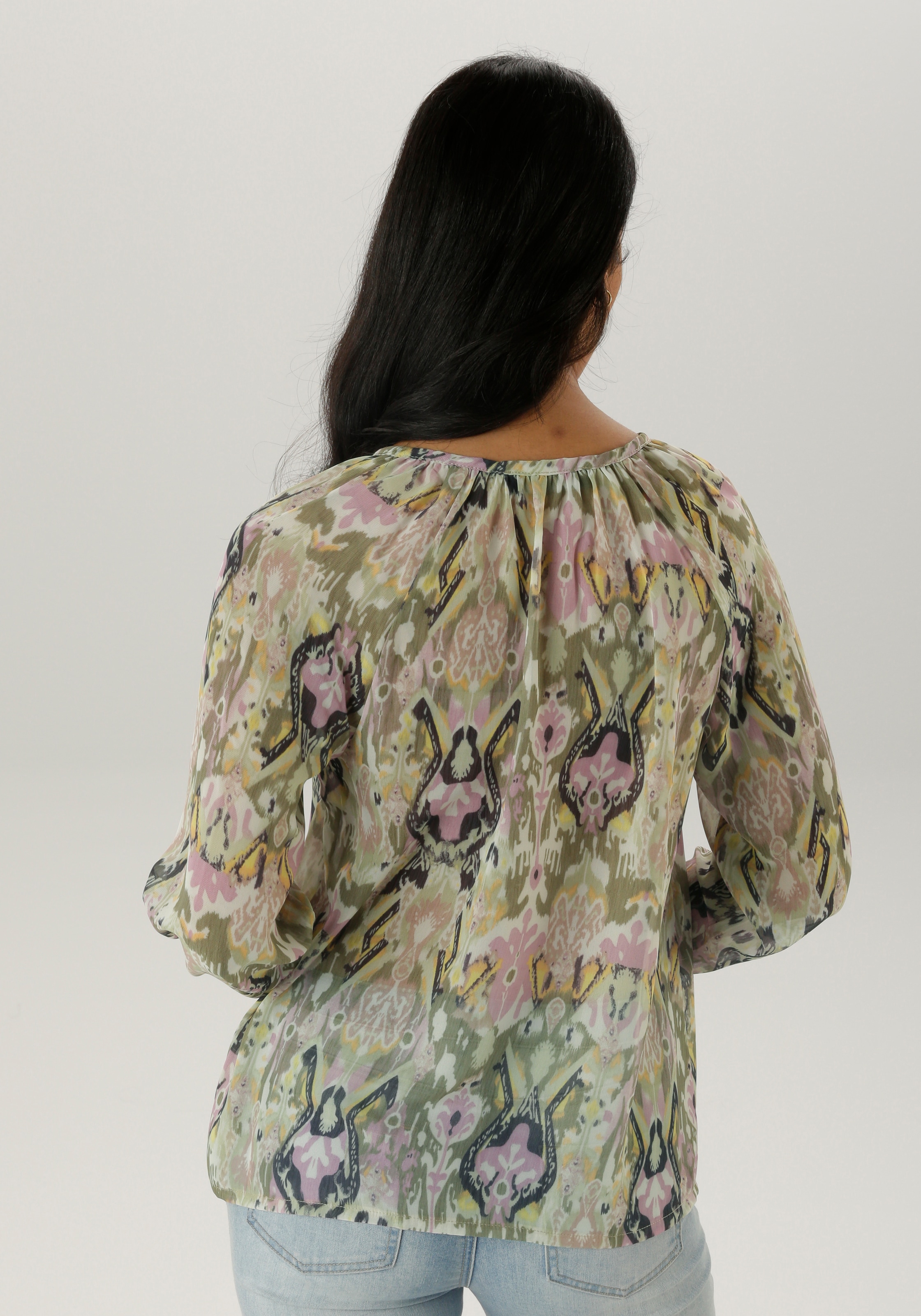 Aniston SELECTED Chiffonbluse, aus transparentem Chiffon