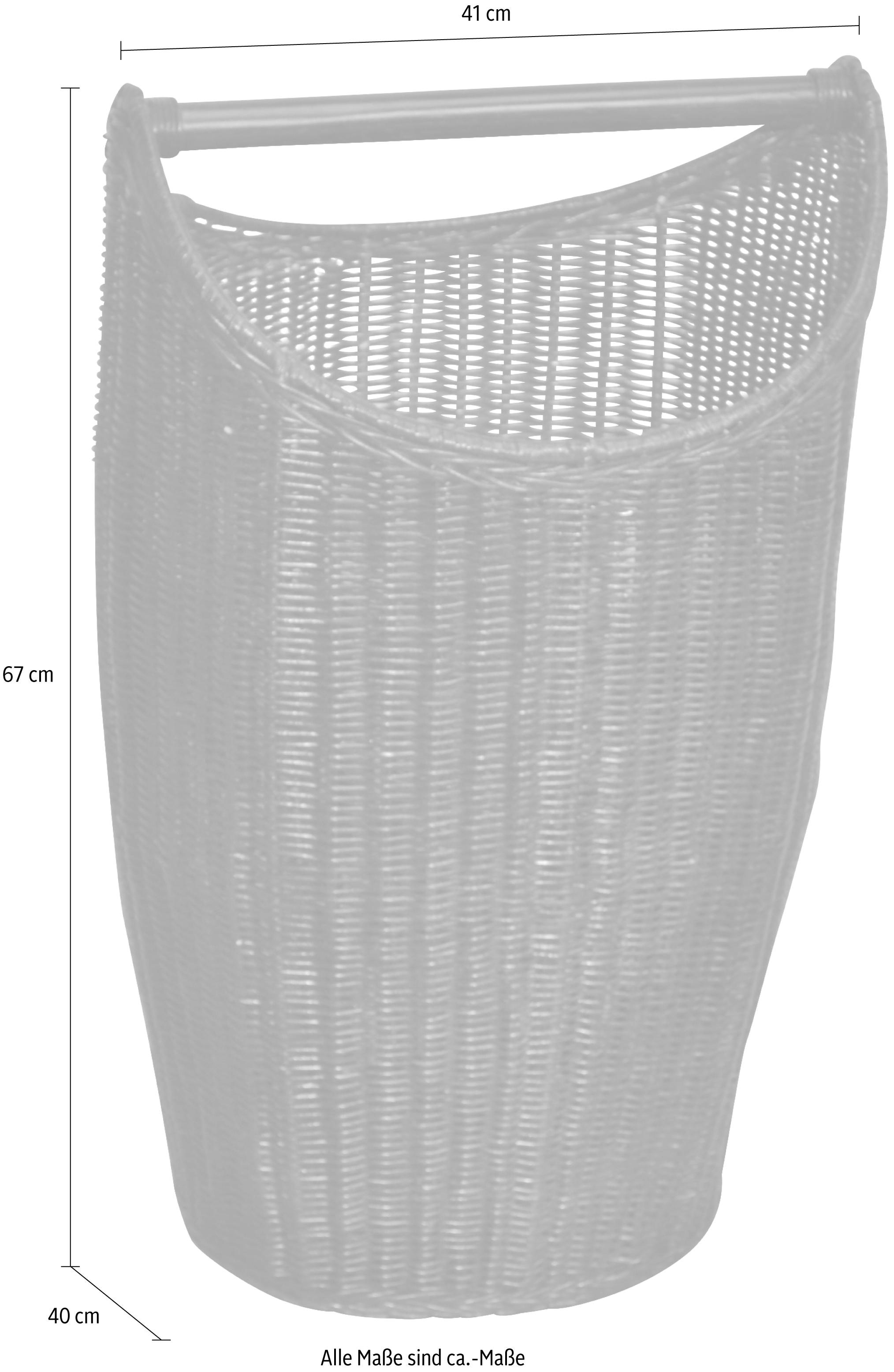Home affaire Wäschekorb, Rattangeflecht, Landhaus-Stil, mit Griff, Höhe 67 cm