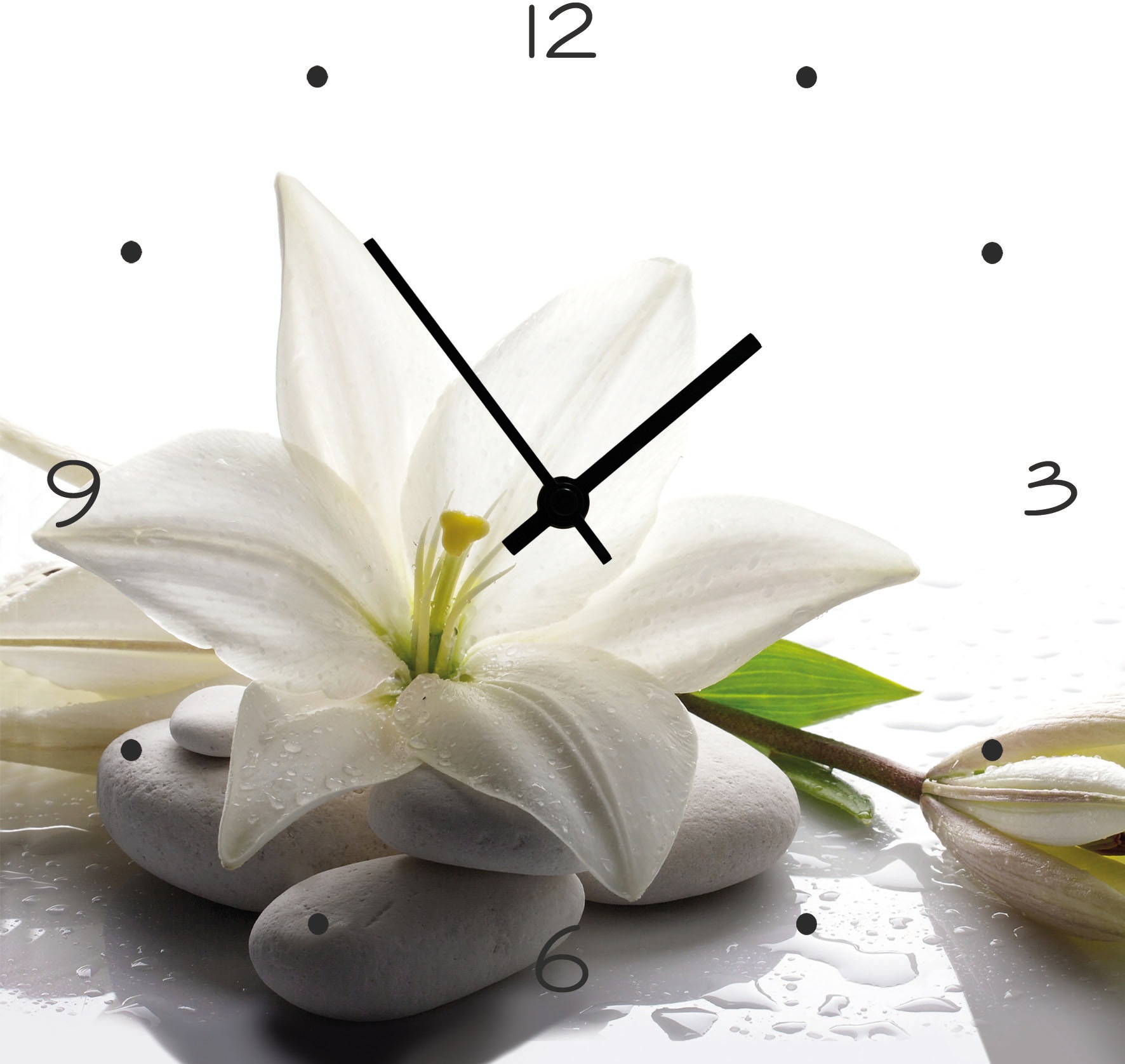 Image of Bönninghoff Wanduhr »Glasuhr, weisse Lilie und Spa- Stein« bei Ackermann Versand Schweiz