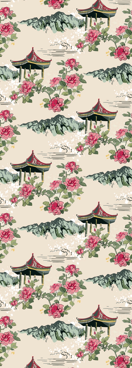 Image of queence Vinyltapete "Esila" Motiv bedruckt botanisch floral gemustert natürlich glatt 90x250cm, selbstklebend, kinderleichte Anbringung, Sticker