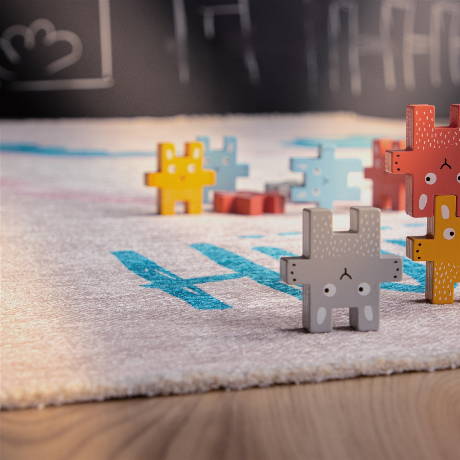 Kayoom Kinderteppich »Joanna 625« rechteckig 9 mm Höhe Kurzflor, Modernes Muster, Deko, Wolle, Pferd