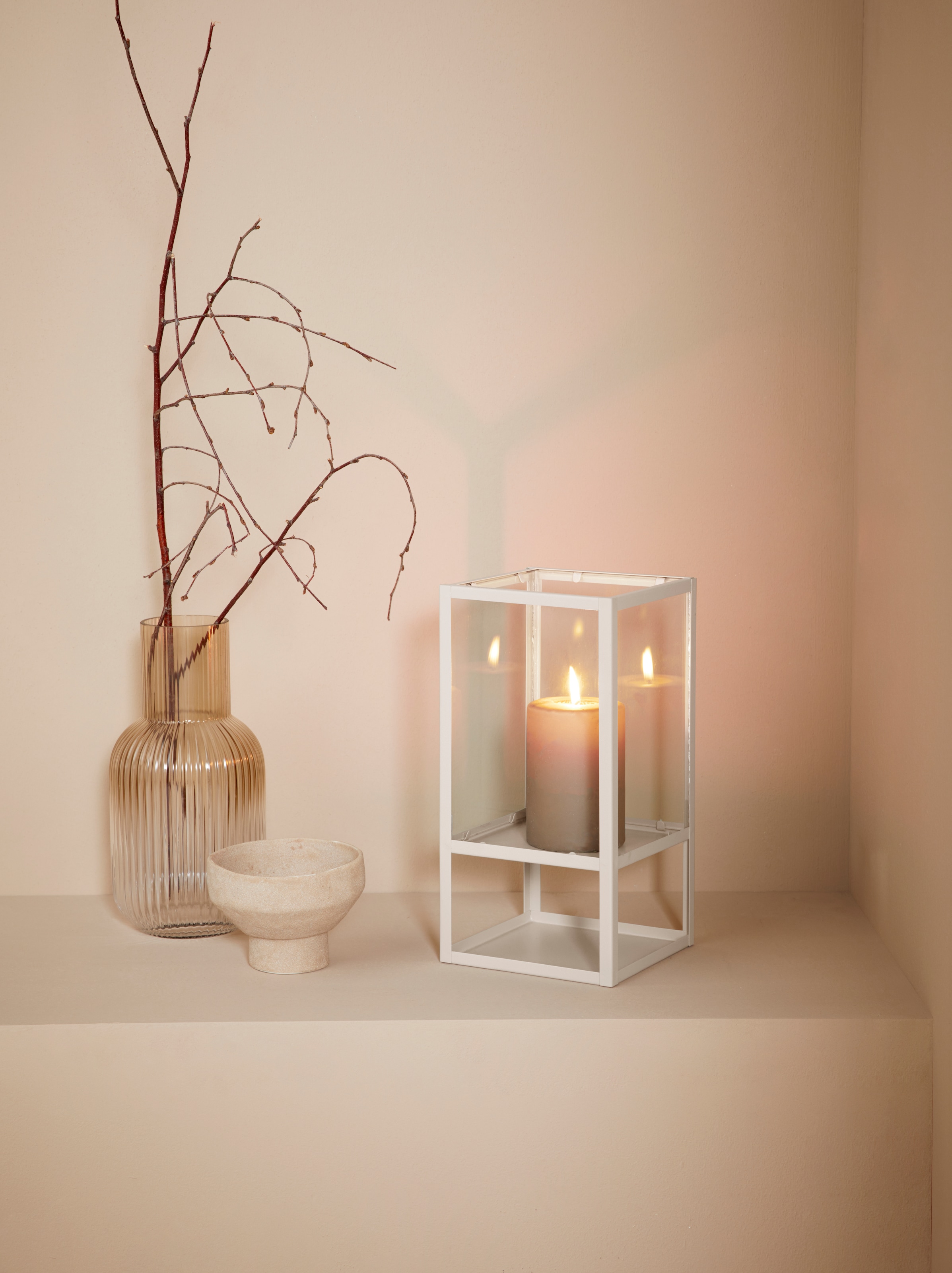 BOLTZE Kerzenhalter »Valongo, Weihnachtsdeko«, (Set, 2 St.), aus Steingut, im  skandinavischen Look jetzt kaufen