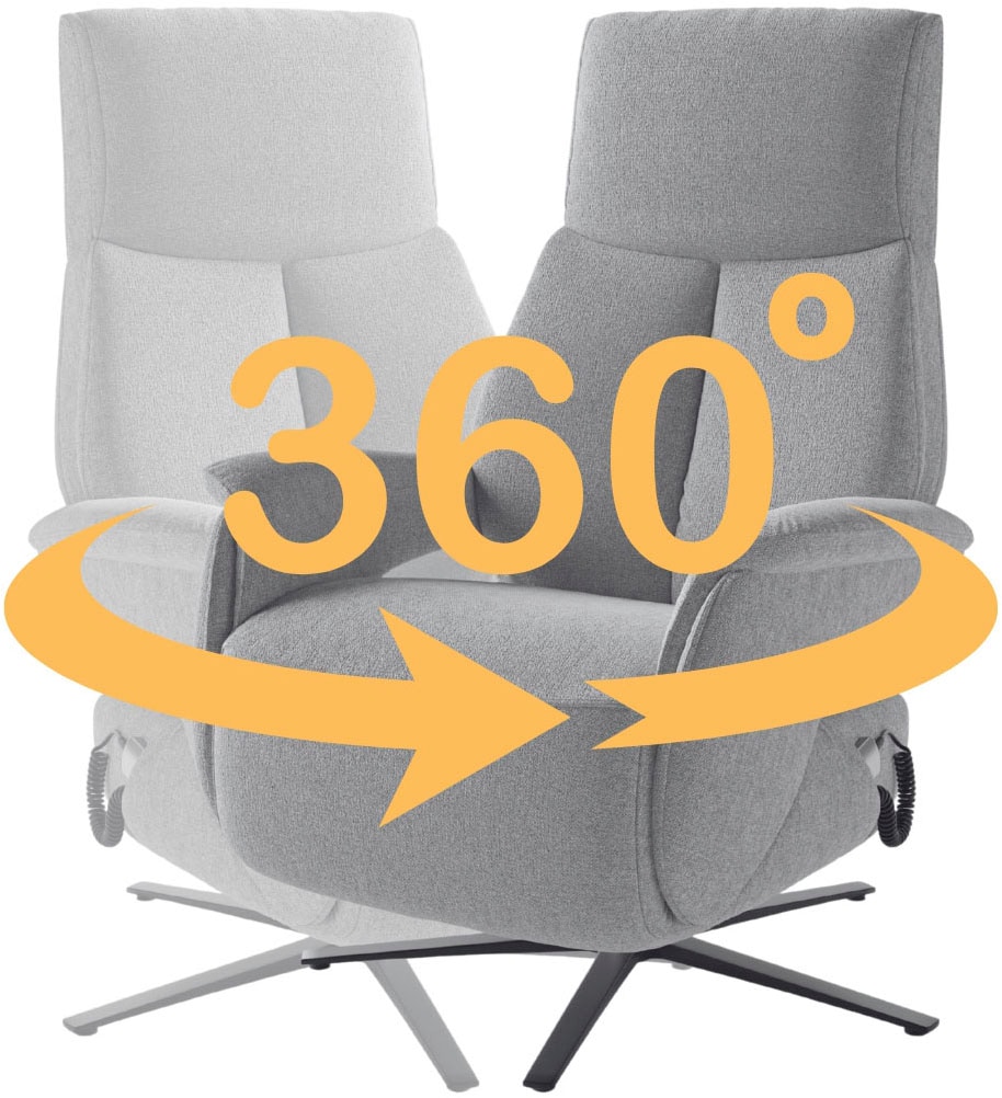 sit&more TV-Sessel »Lazy mit Kopfteilverstellung & Drehfunktion, weitere Funktionen« Ergonomie L: elektr. Fussstütze, Rückenlehne & Aufstehhilfe, Herz-Waage