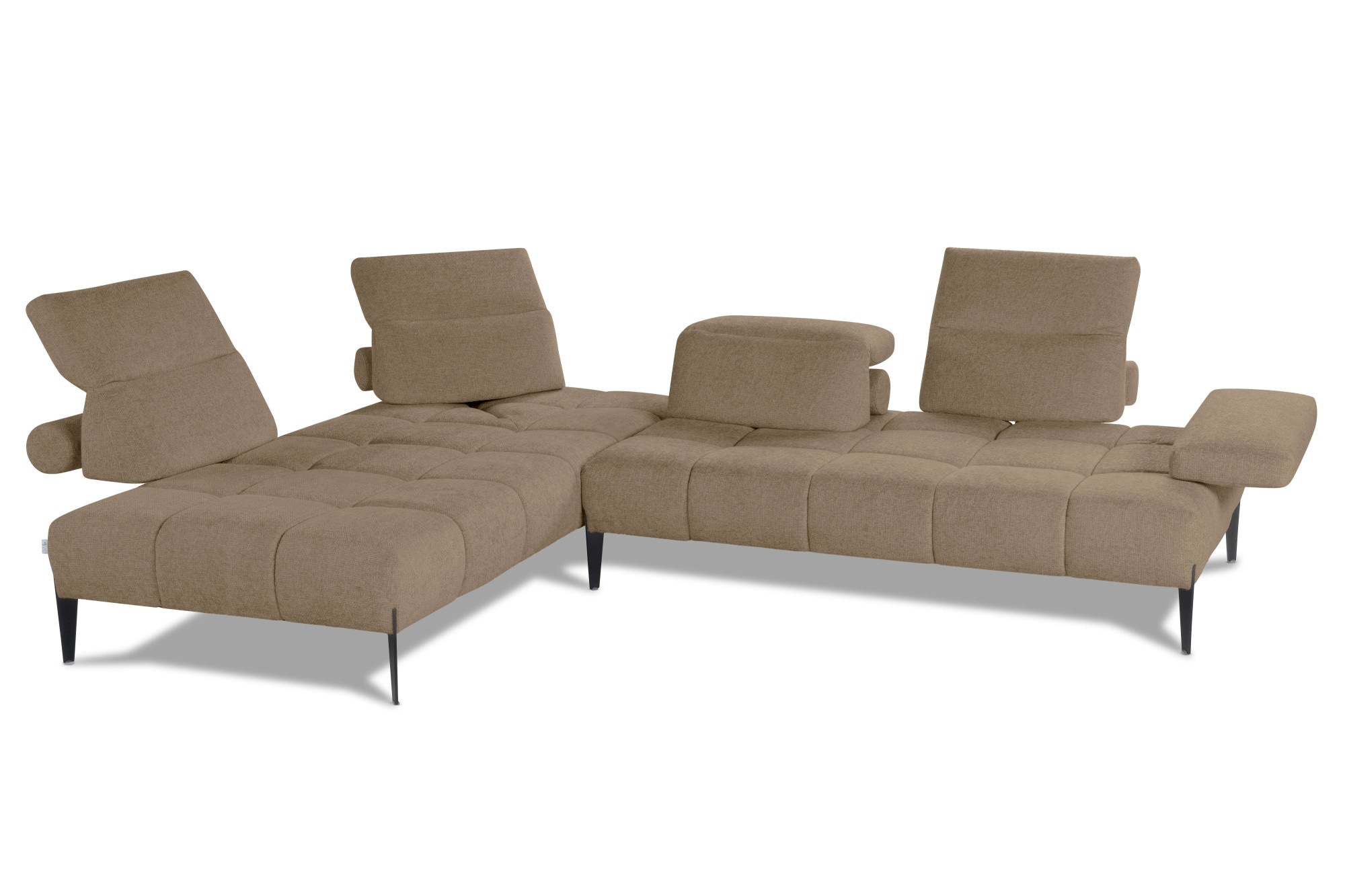CALIA ITALIA Canapé d'angle »Skyline, Made in Italy, Design-Sofa, L-Form, mit Sitztiefenverstellung« verstellbare Armlehne und Kopfstütze für maximalen Komfort