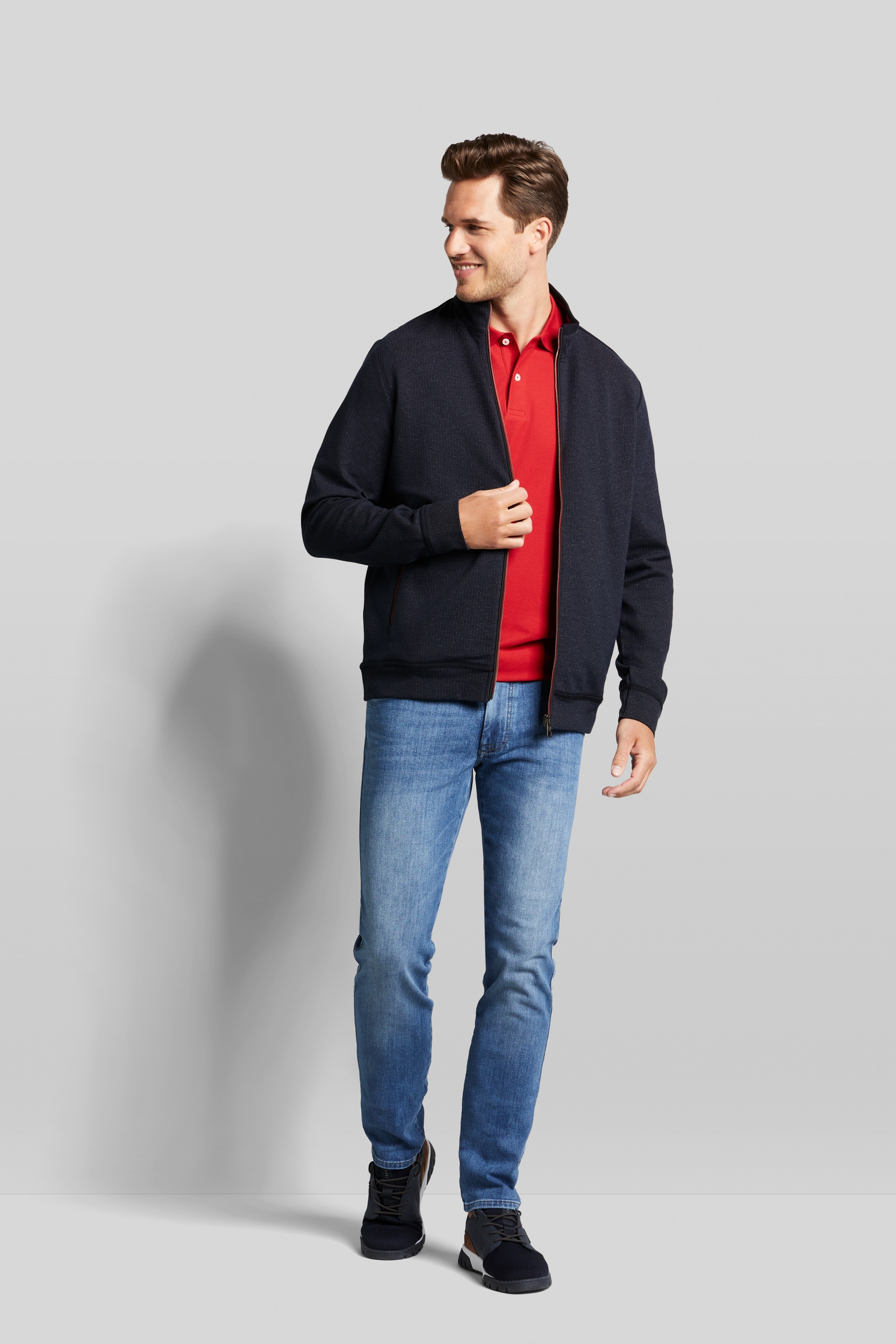 bugatti Sweatjacke, mit Stehkragen