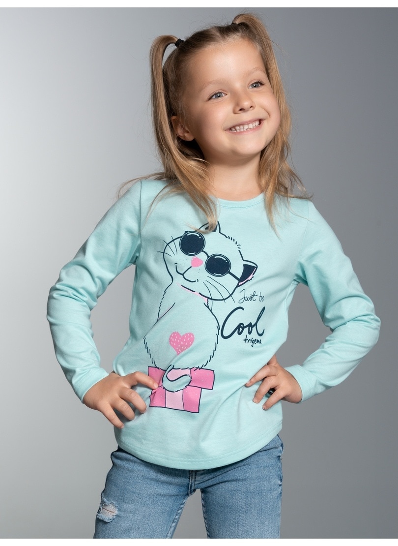 Trigema Pyjamaoberteil »TRIGEMA Langarmshirt mit Katzen-Motiv« 1 Stk. tlg.