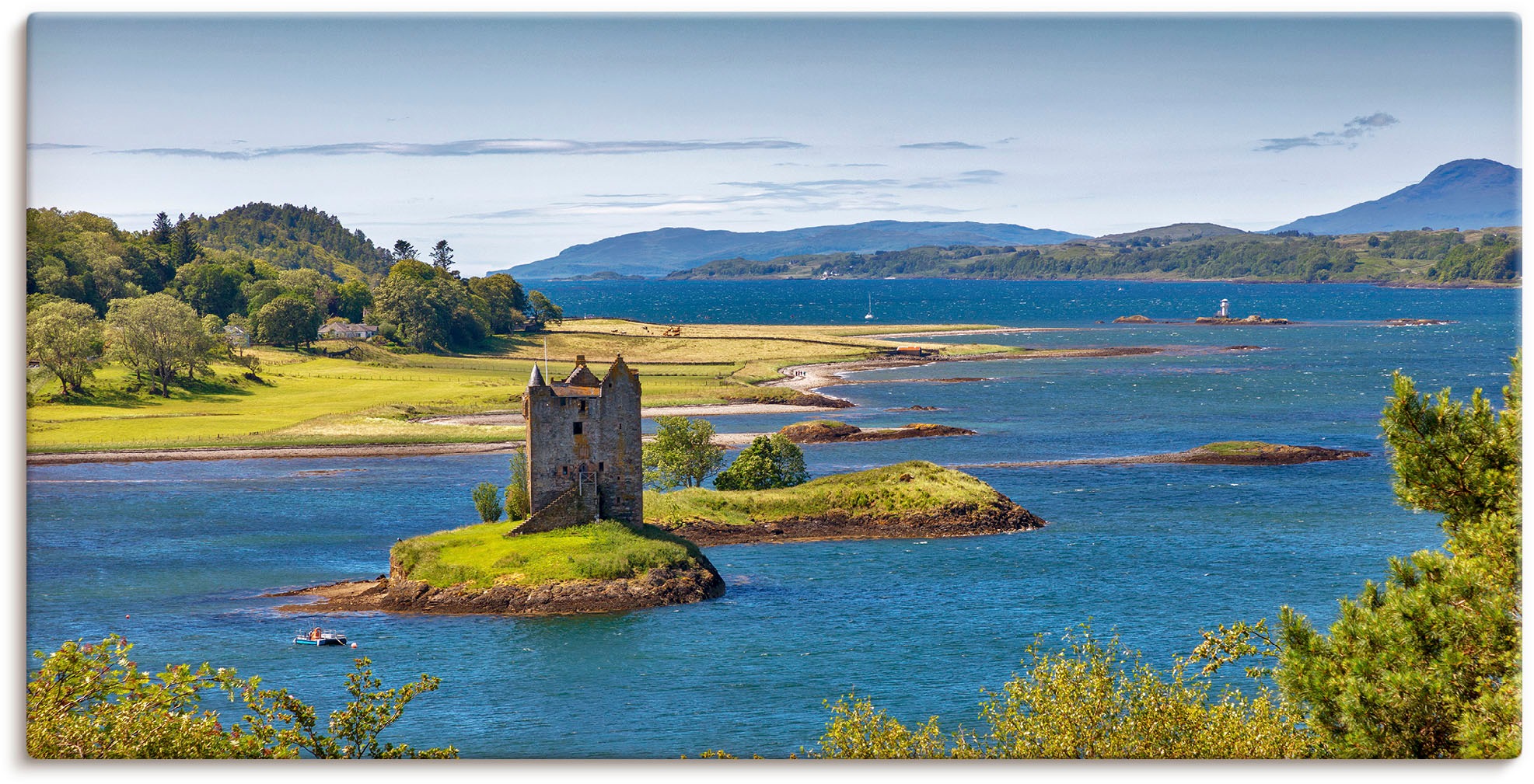Image of Artland Wandbild »Castle Stalker am Loch Linnhe«, Gebäude, (1 St.), in vielen Grössen & Produktarten - Alubild / Outdoorbild für den Aussenbereich, Leinwandbild, Poster, Wandaufkleber / Wandtattoo auch für Badezimmer geeignet bei Ackermann Versand Schweiz