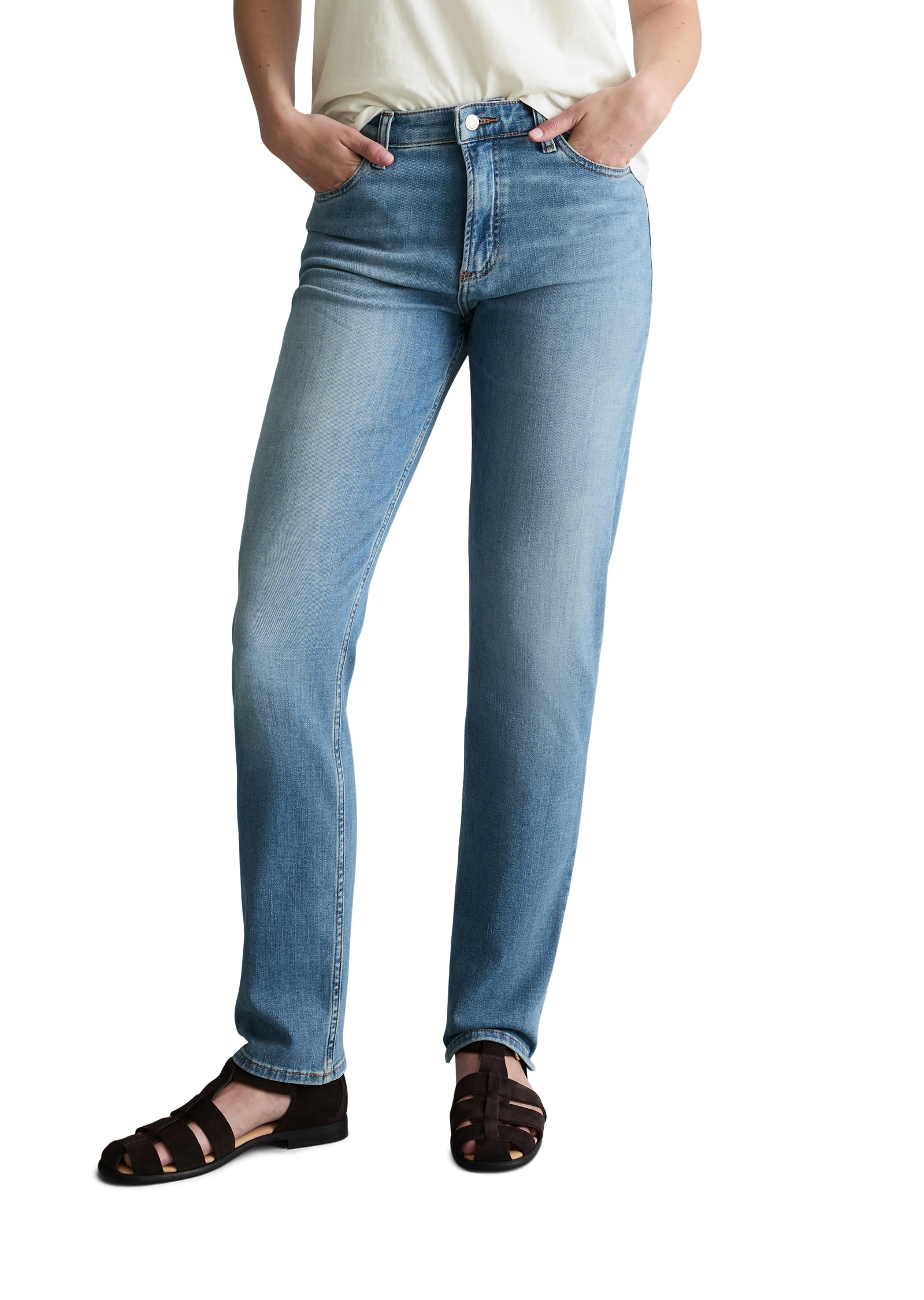 Image of Marc OPolo DENIM Gerade Jeans Model Olina straight aus hochwertigem Baumwoll-Stretch