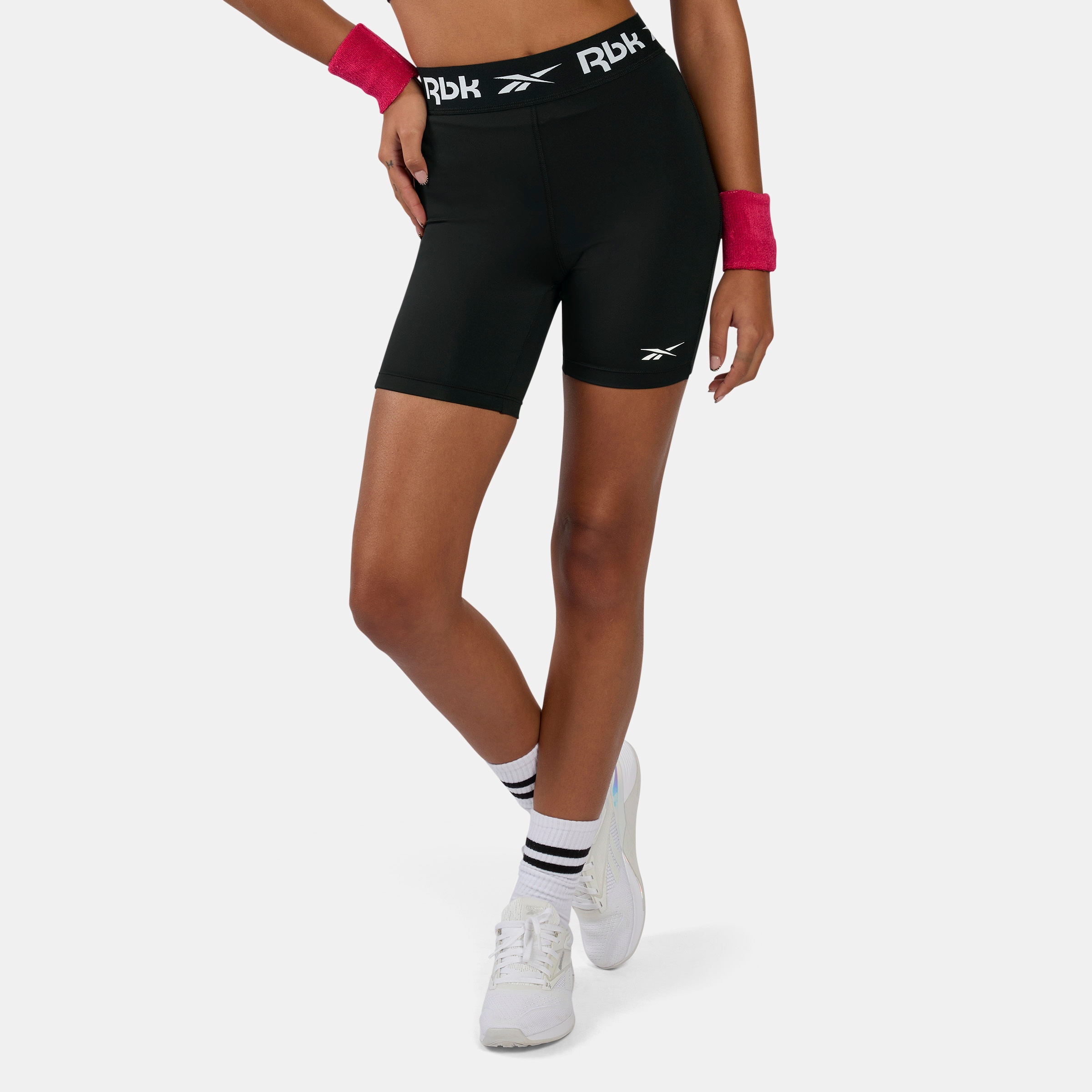 Image of Reebok Trainingsshorts "ID TRAIN RUCHED BIKER SHORTS" aus Polyester und Elasthan, bequeme Passform, in den Grössen XS bis XXL