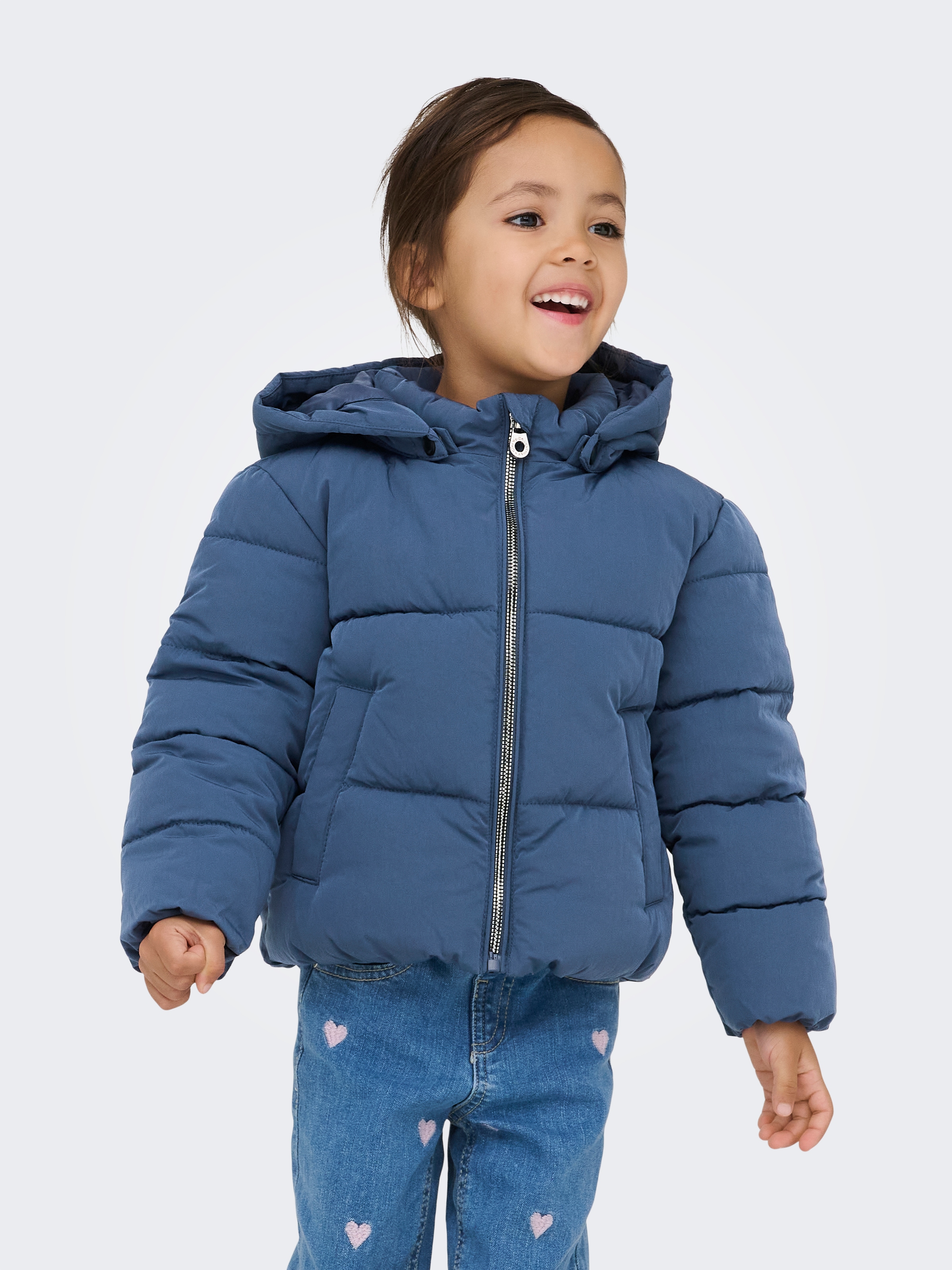 Image of KIDS ONLY Steppjacke "KMGDOLLY LIFE SHORT PUF JACKET OTW NOOS" mit Kapuze Materialmix