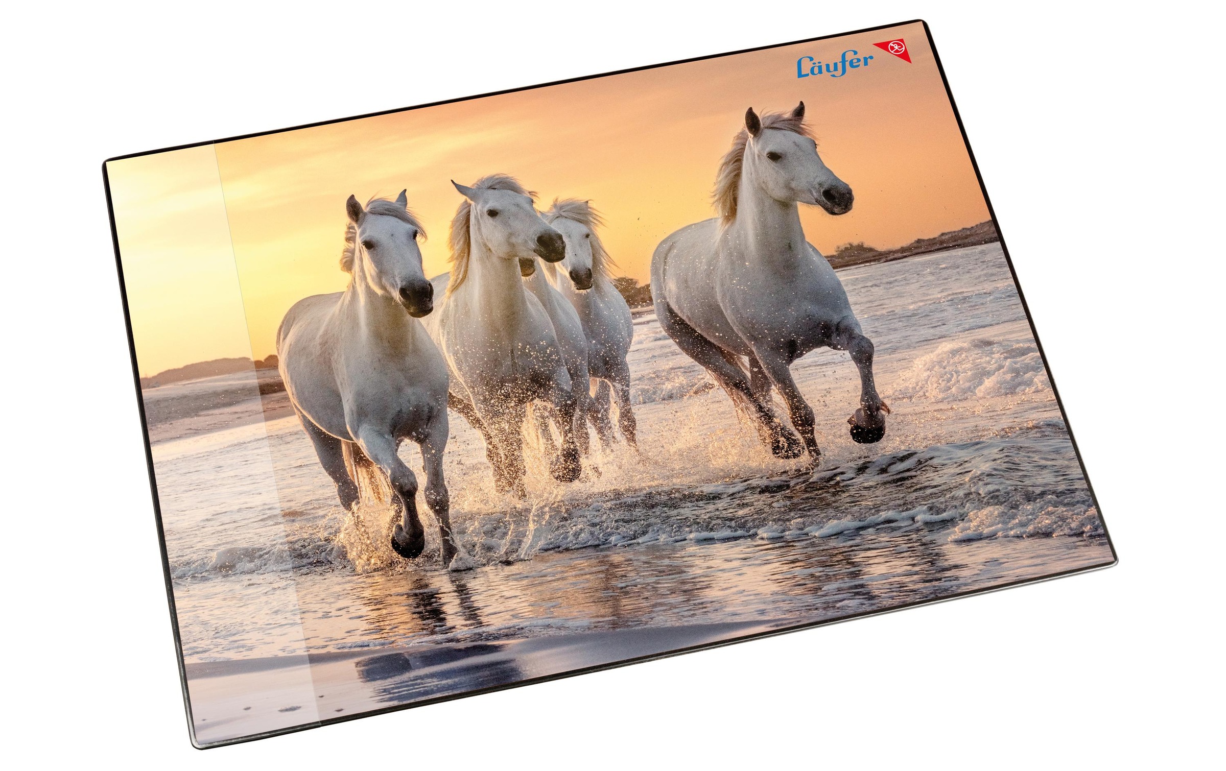 Schreibtischunterlage »Läufer, Pferde am Strand«