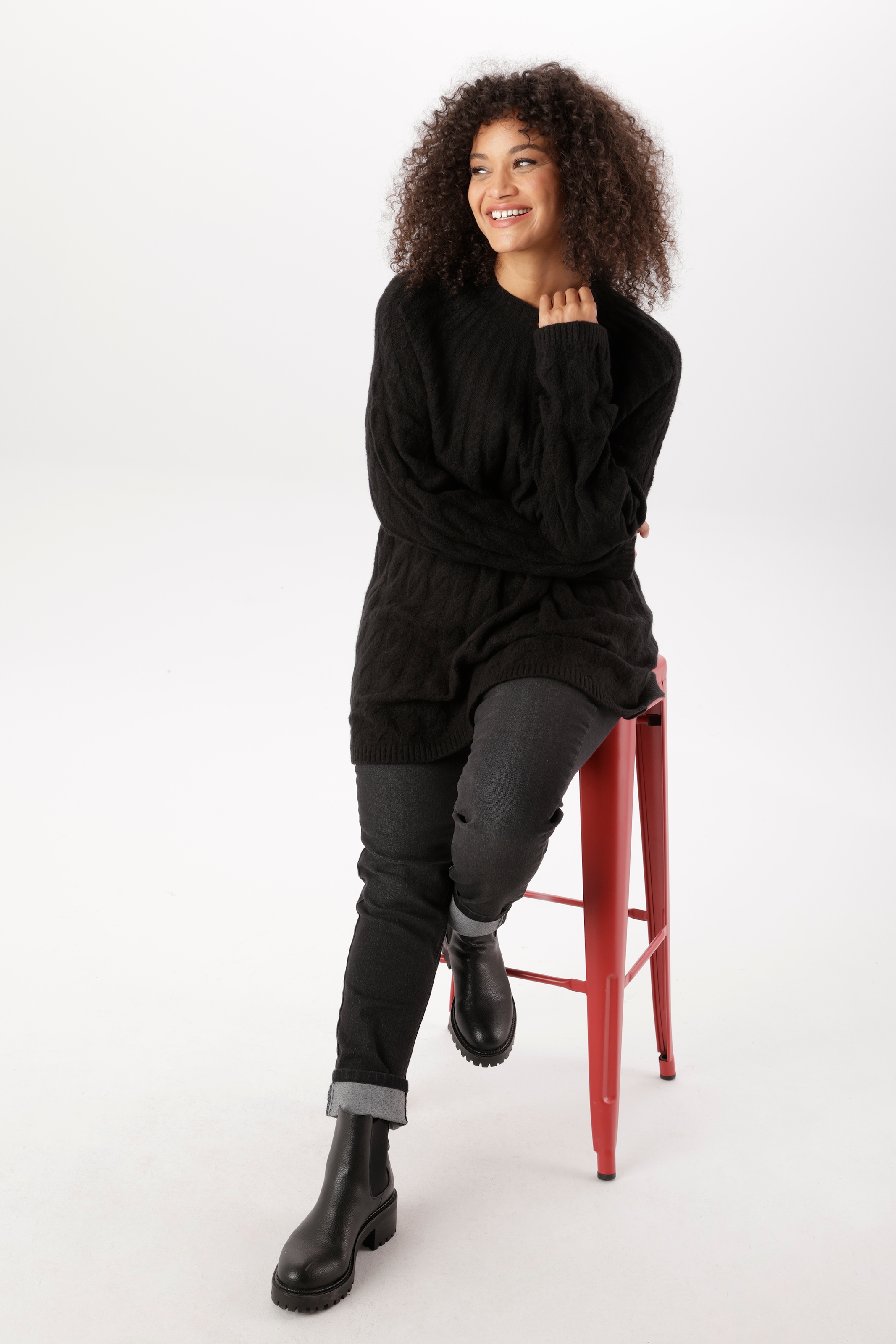 Aniston PLUS Strickpullover mit edlen Zopfstrickmuster - NEUE KOLLEKTION