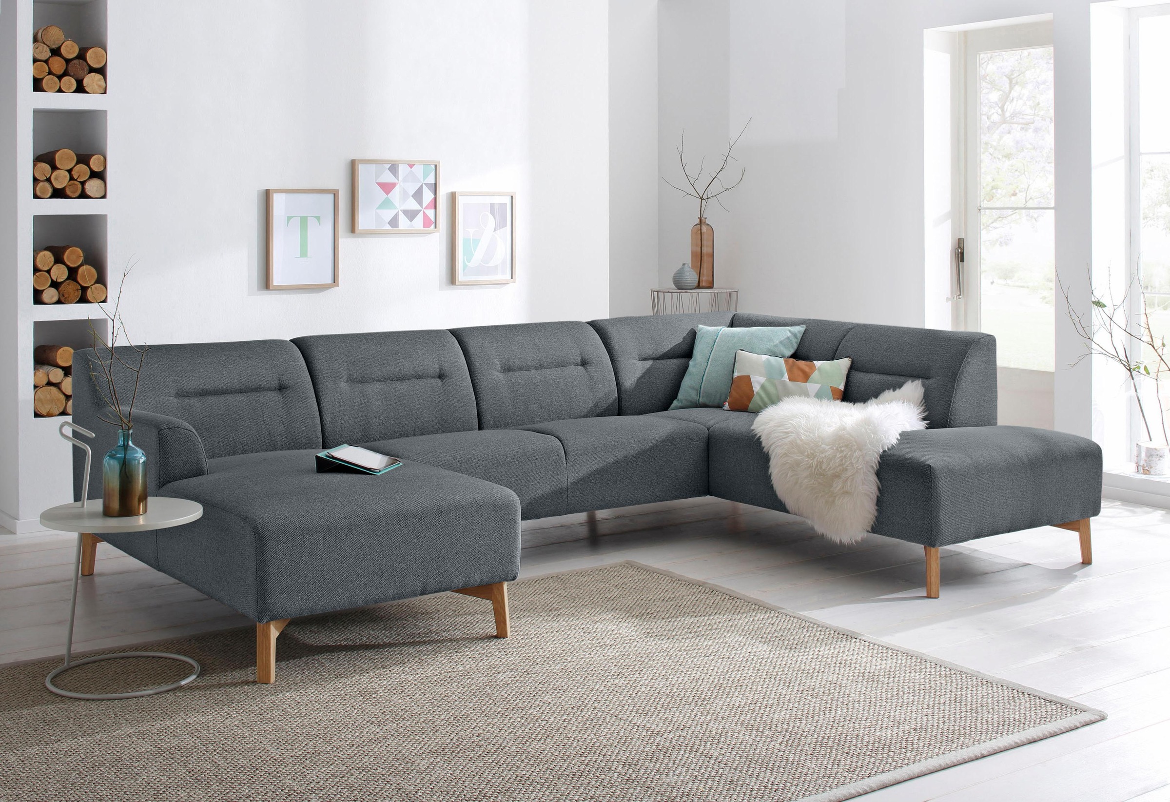 Image of andas Wohnlandschaft »Kiruna«, bequemer Sitzkomfort, mit abgerundeten Armlehnen bei Ackermann Versand Schweiz