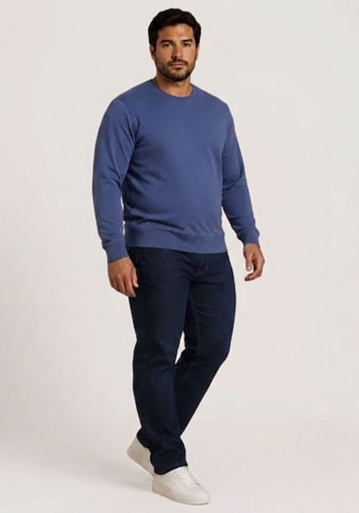 Man's World Plus Rundhalsshirt »auch in Grosse Grössen bis Gr. 7XL Bauch-Fit« 2-er Pack,  normaler Schnitt, Langarm, unifarbenes Basic