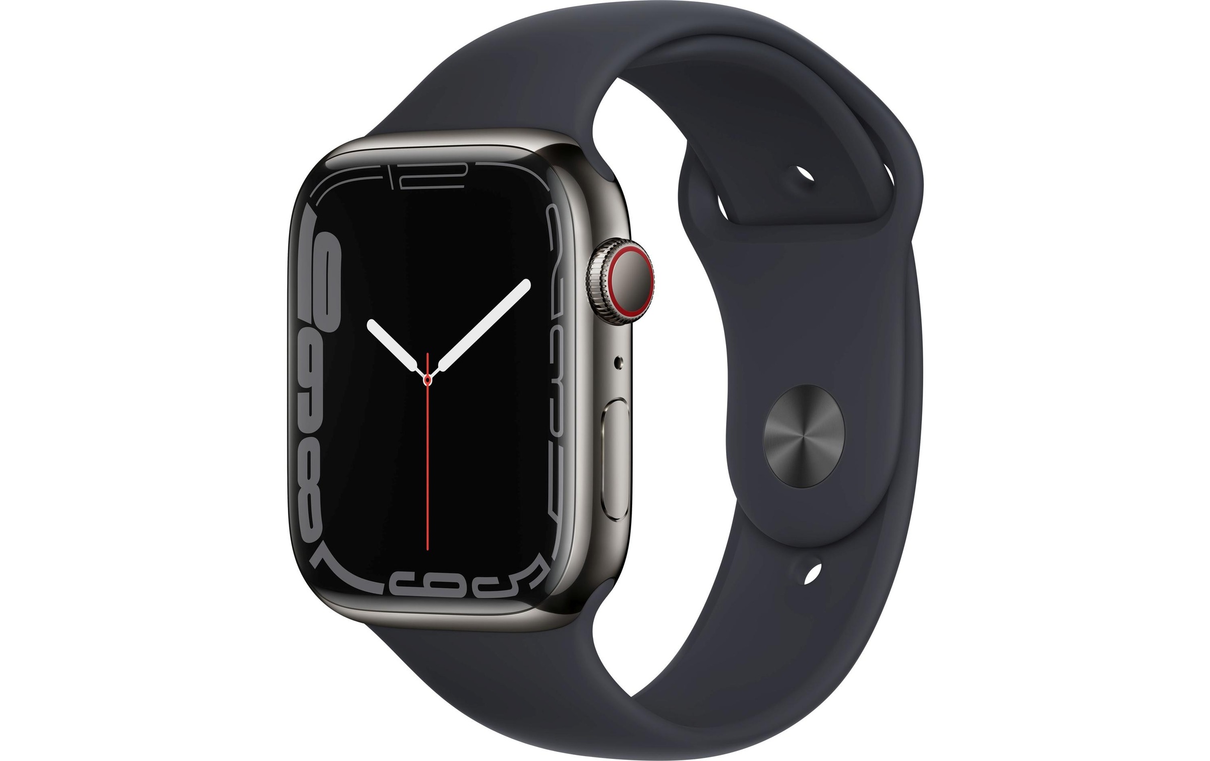 Image of Apple Smartwatch »Series 7, GPS + Cellular, 45 mm Edelstahl-Gehäuse mit Sportarmband«, (Watch OS MNAX3FD/A) bei Ackermann Versand Schweiz