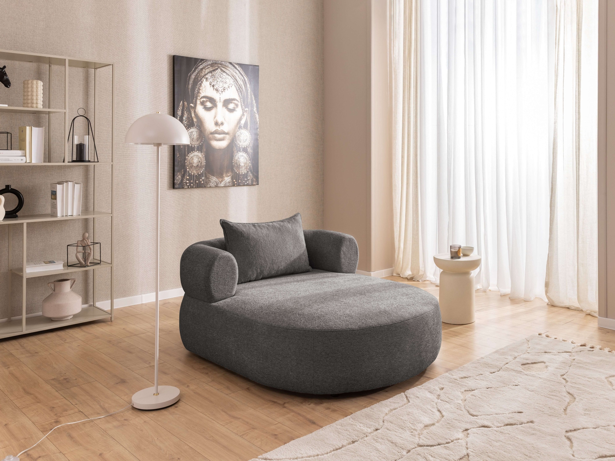 Home affaire XXL-Sessel »LUSSAC Loveseat extra tief, grosse Sitzfläche, Masse B/T/H: 123/158/78cm« hoher Sitzkomfort und modernes Design, Sofa ohne Bettfunktion