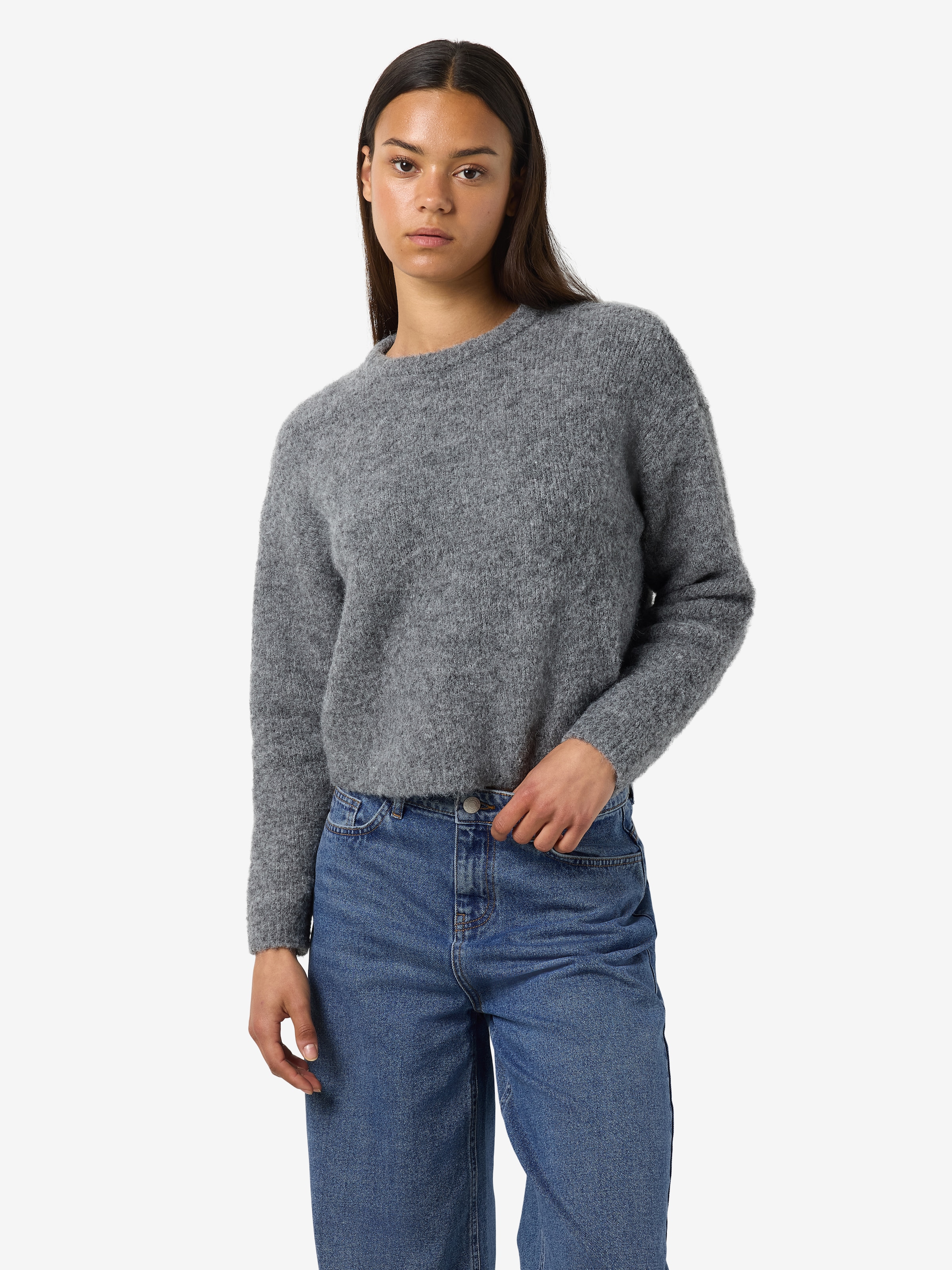 Noisy may Rundhalspullover »NMDOLLY L/S O-NECK KNIT FWD NOOS«