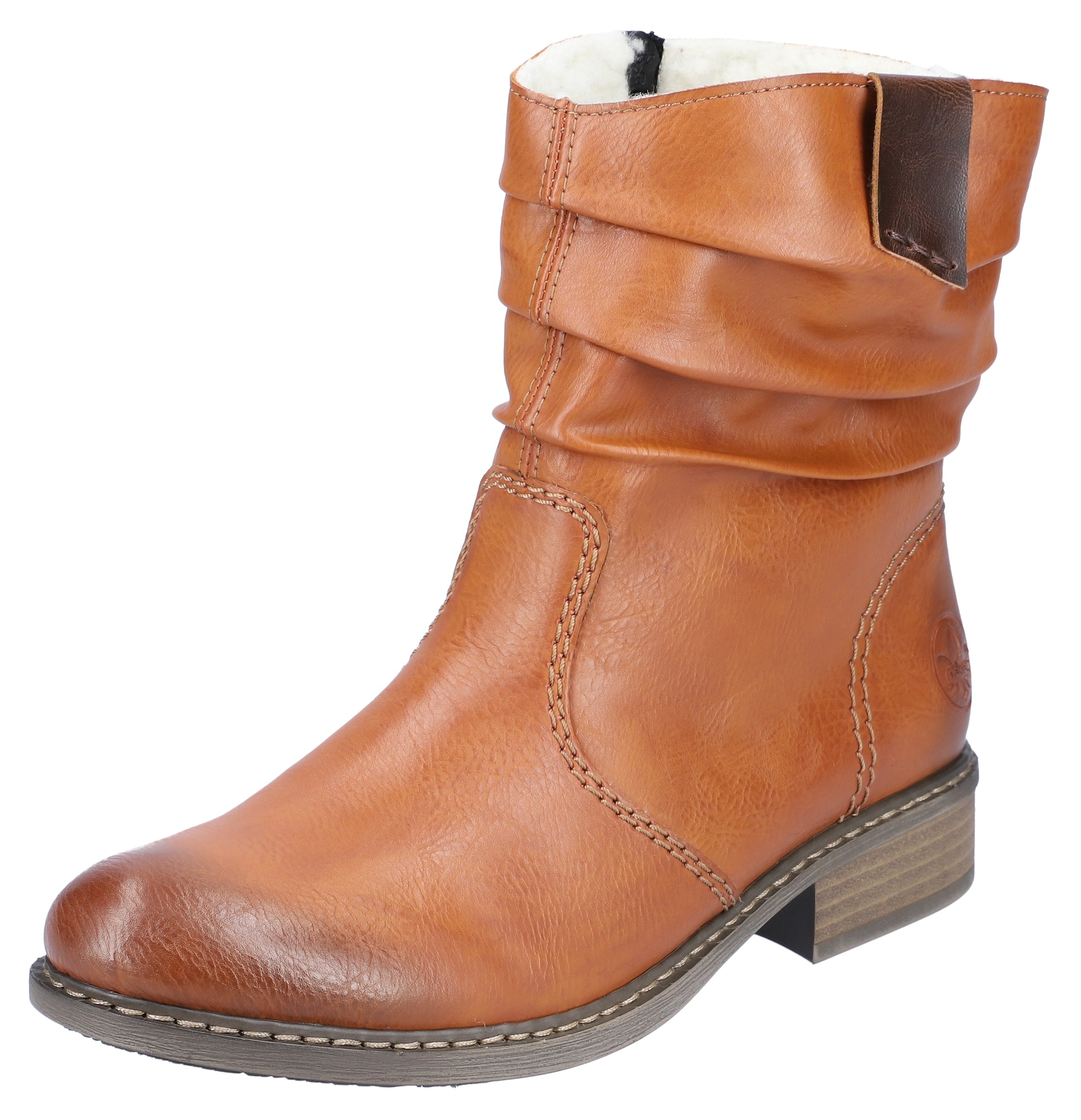 Image of Rieker Winterboots, Winterstiefelette, Blockabsatz, Warmfutter, geraffter slouchy Schaft