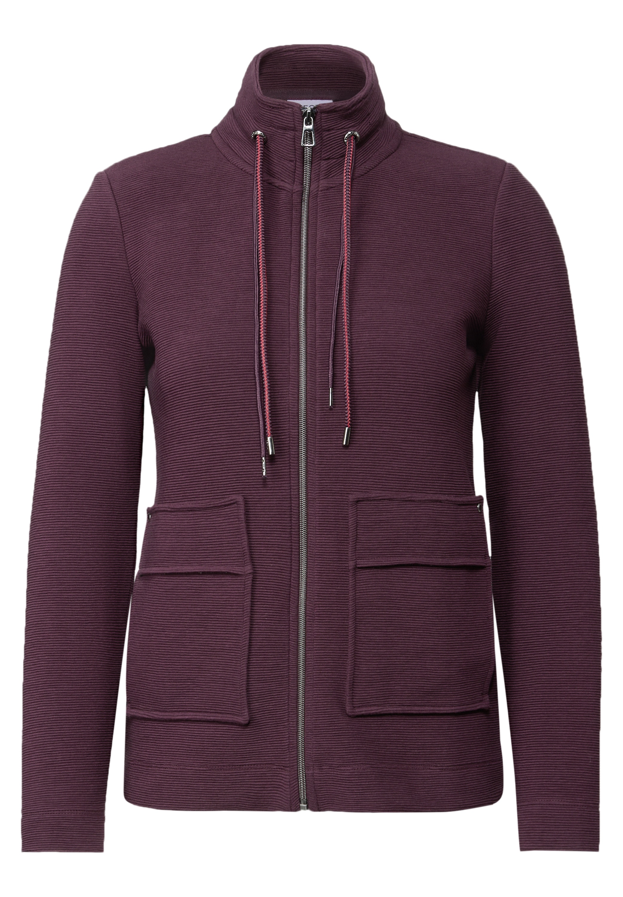 Cecil Sweatjacke, im Ottoman-Look und Stehkragen, Struktur-Optik
