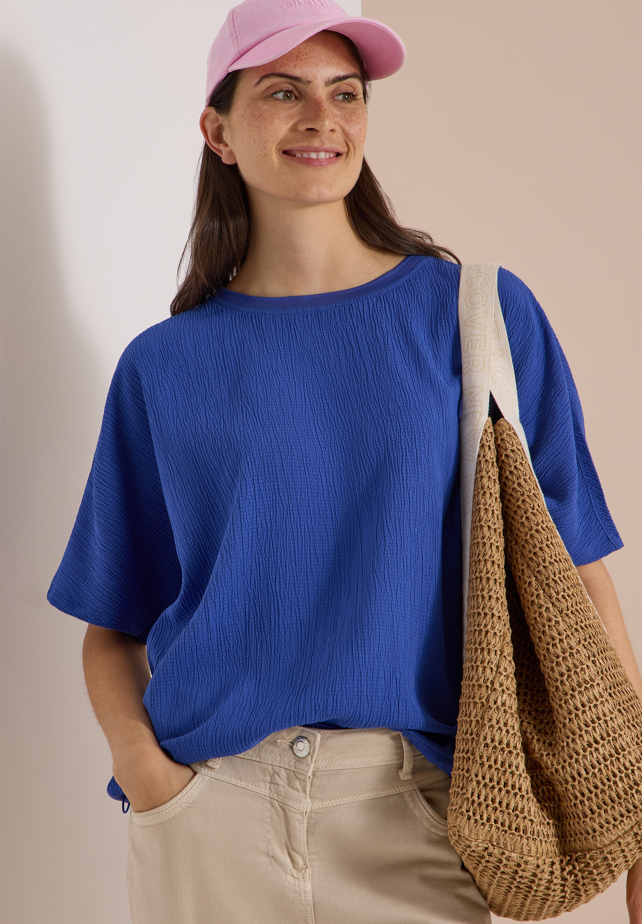 Cecil Top chemisier Blouse d'été, qualité structurée, viscose